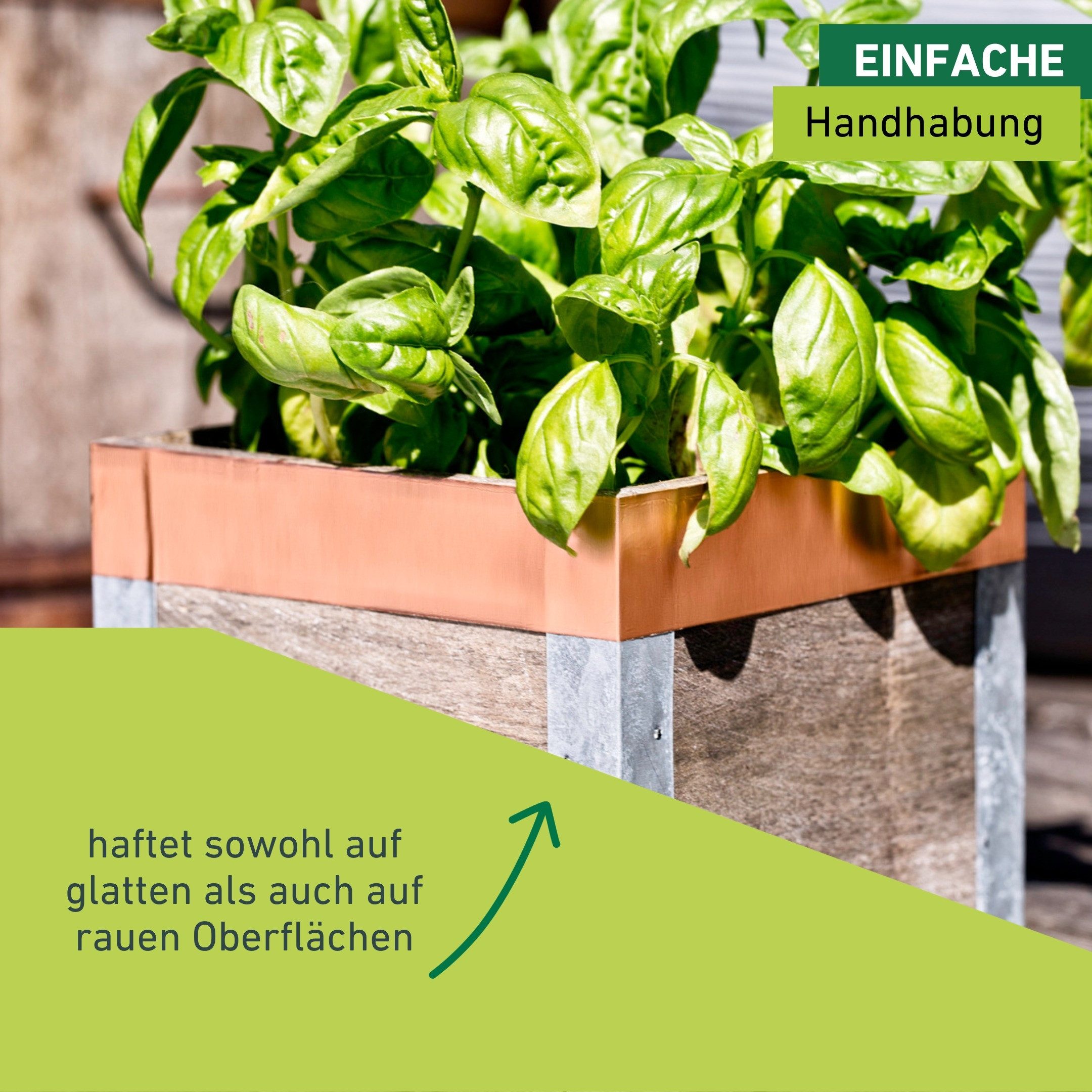 Windhager Schneckenkante aus Kupfer, Schnecken Abwehrband für Hochbeete und Pflanztöpfe, 500x3x0,01 cm, 1-St., Schneckenschutz Tape, erhältlich in 5 cm x 3 m – Bild 5 von 5