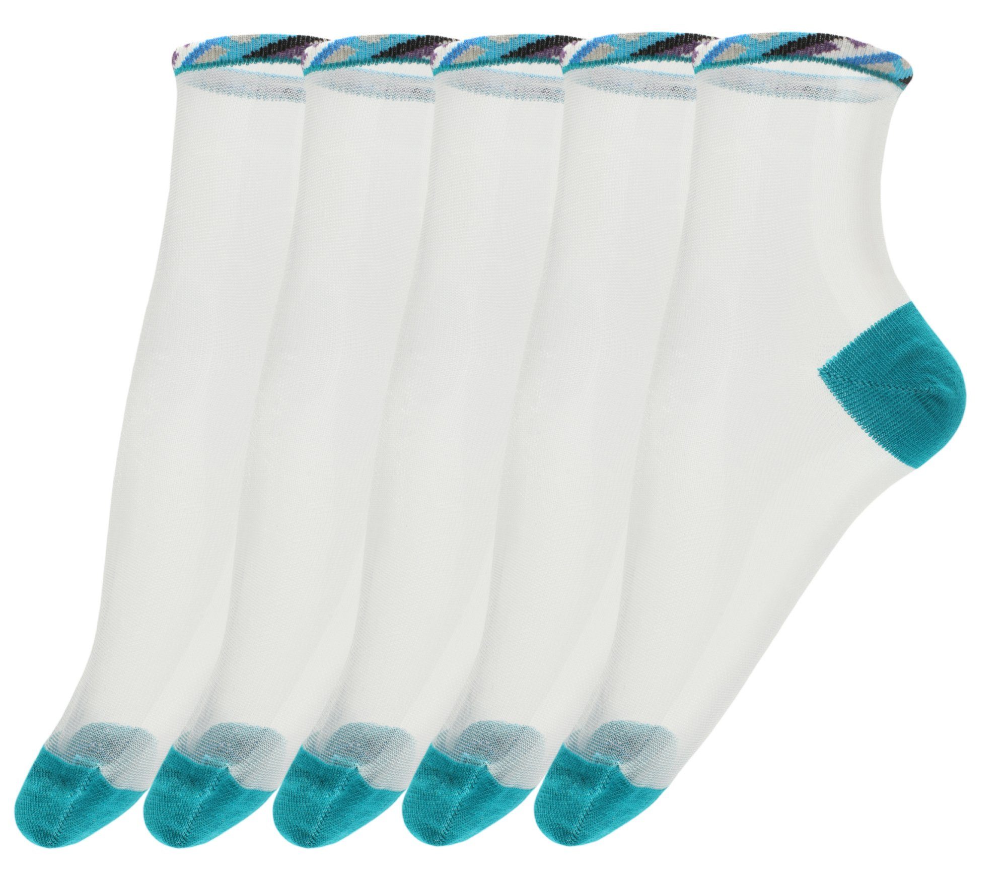 GIULIA Feinsöckchen Giulia 5 Paar atmungsaktive Fein Socken Söckchen Damen (5-Paar)