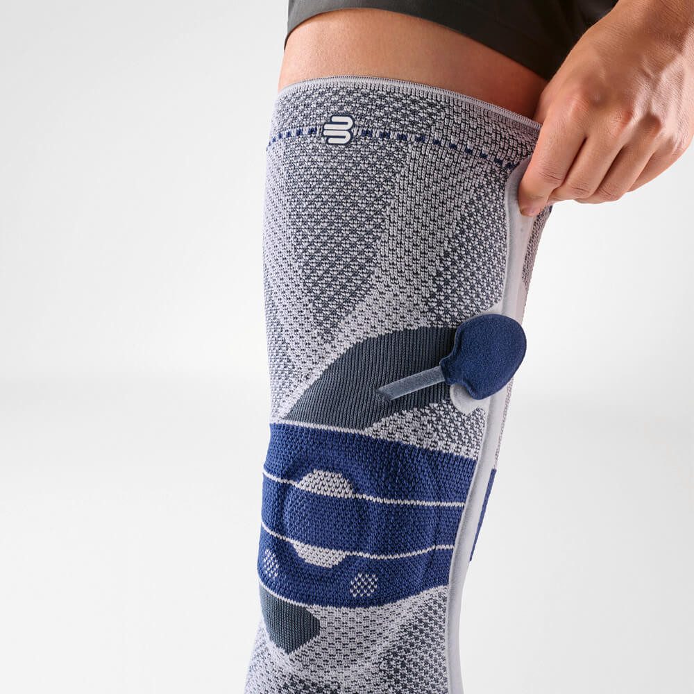 Bauerfeind Kniebandage GenuTrain P3 titan Stabilisierende Kniebandage, Stabilisierende Kniebandage bei Beschwerden an der Kniescheibe