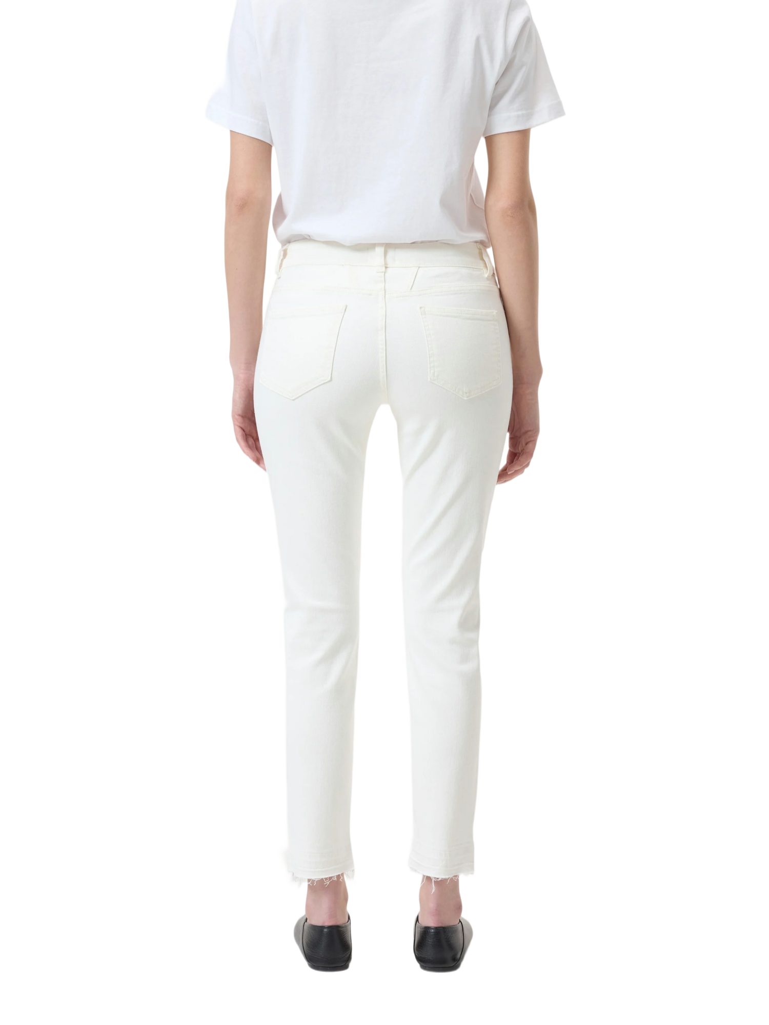 CLOSED Stoffhose weiß, Casual, Baumwolle, Unifarben, Skinny, Niedrig