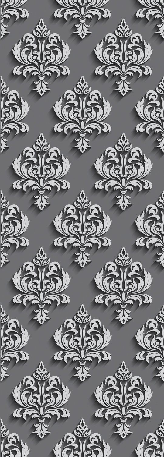 queence Vinyltapete Fleur de lis, glatt, Antikoptik, Barock, Kunst, bedruckt, 90x250cm, selbstklebend, kinderleichte Anbringung, Sticker