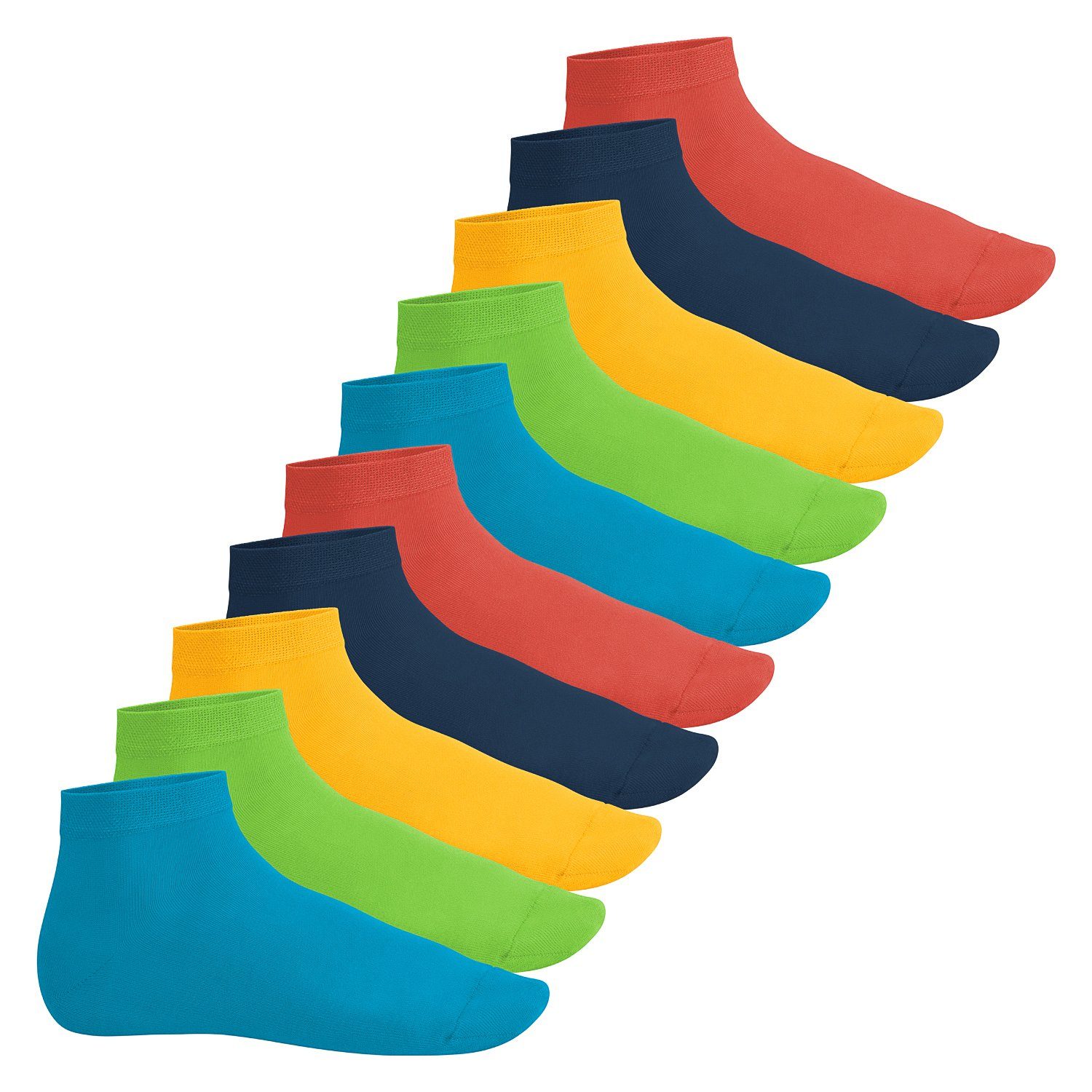 Footstar Kurzsocken Sneak It! Damen & Herren Kurzschaft Sneaker Socken (10 Paar) Trendfarben