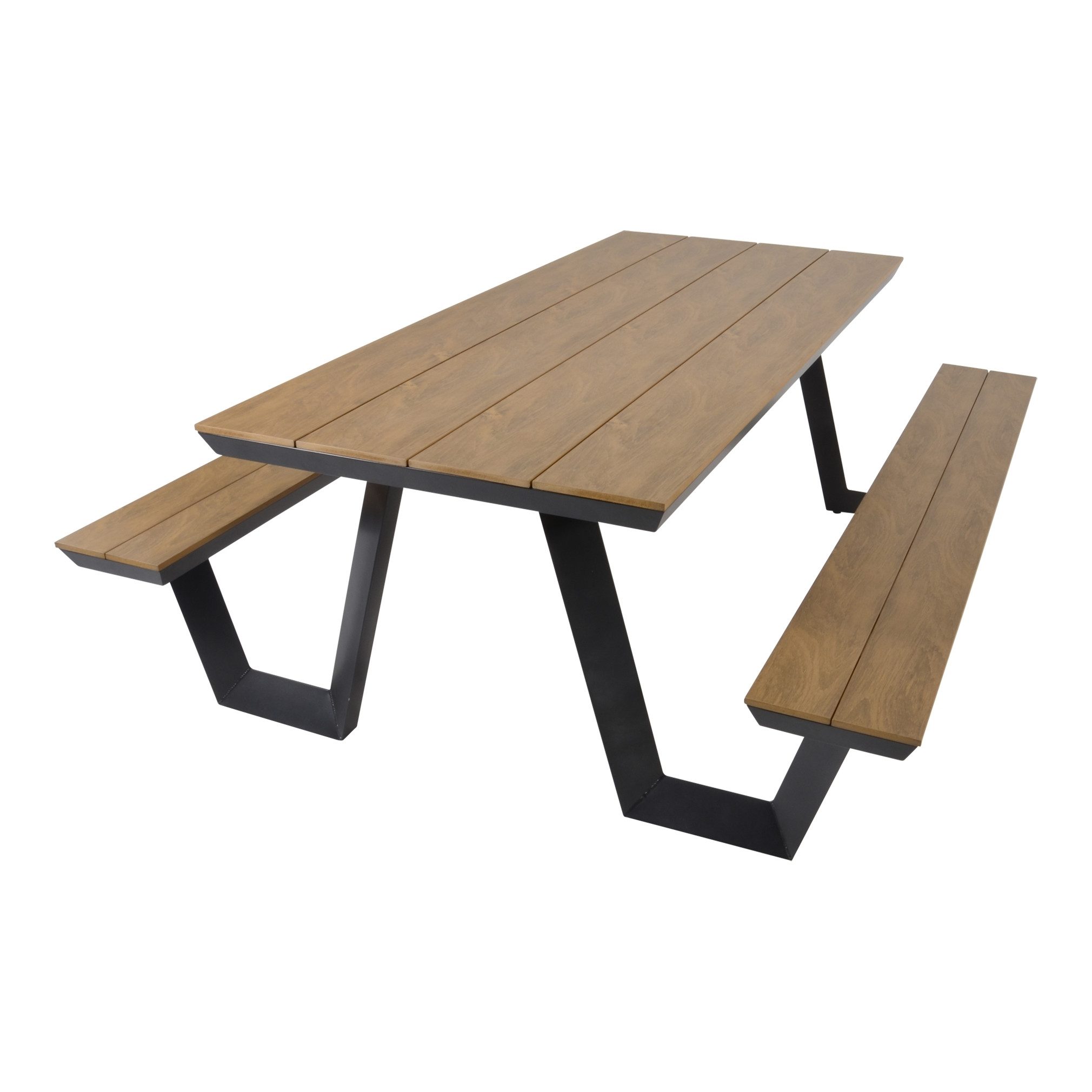 Lesli Living Garten-Essgruppe in teaklook, Polywood - 200x75x177,5cm (BxHxT)