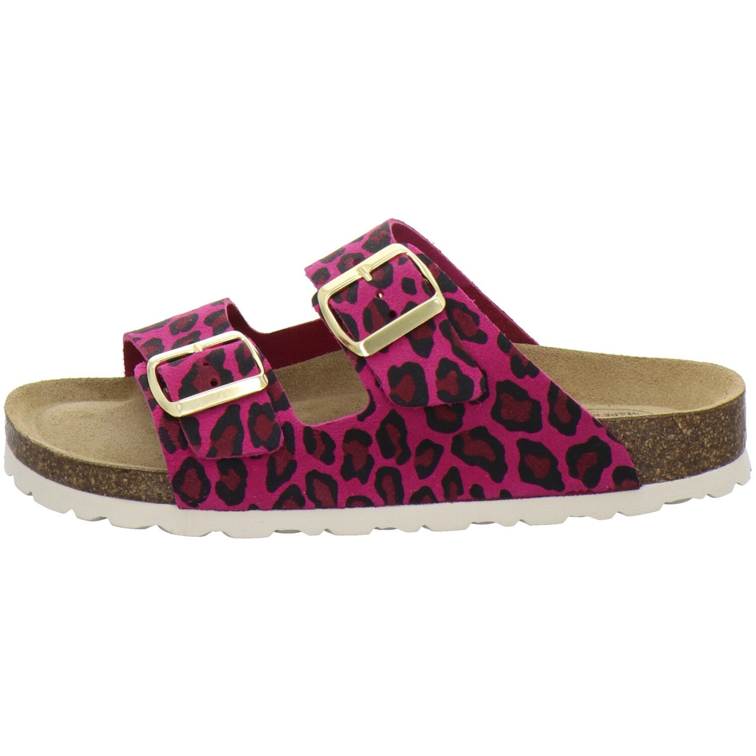 AFS-Schuhe 210027 Zweischnaller Pantolette für Damen mit Fußbett, bequeme Sandalen aus Leder