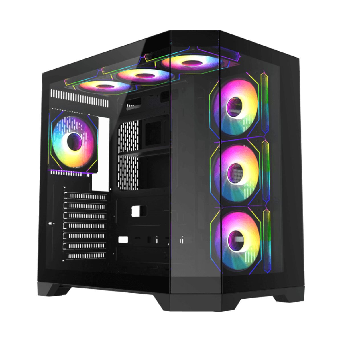 Gaming-Gehäuse HYPE-A BK, Midi-Tower, ohne Netzteil, USB/Audio, 1x USB3.0, 2x USB2.0