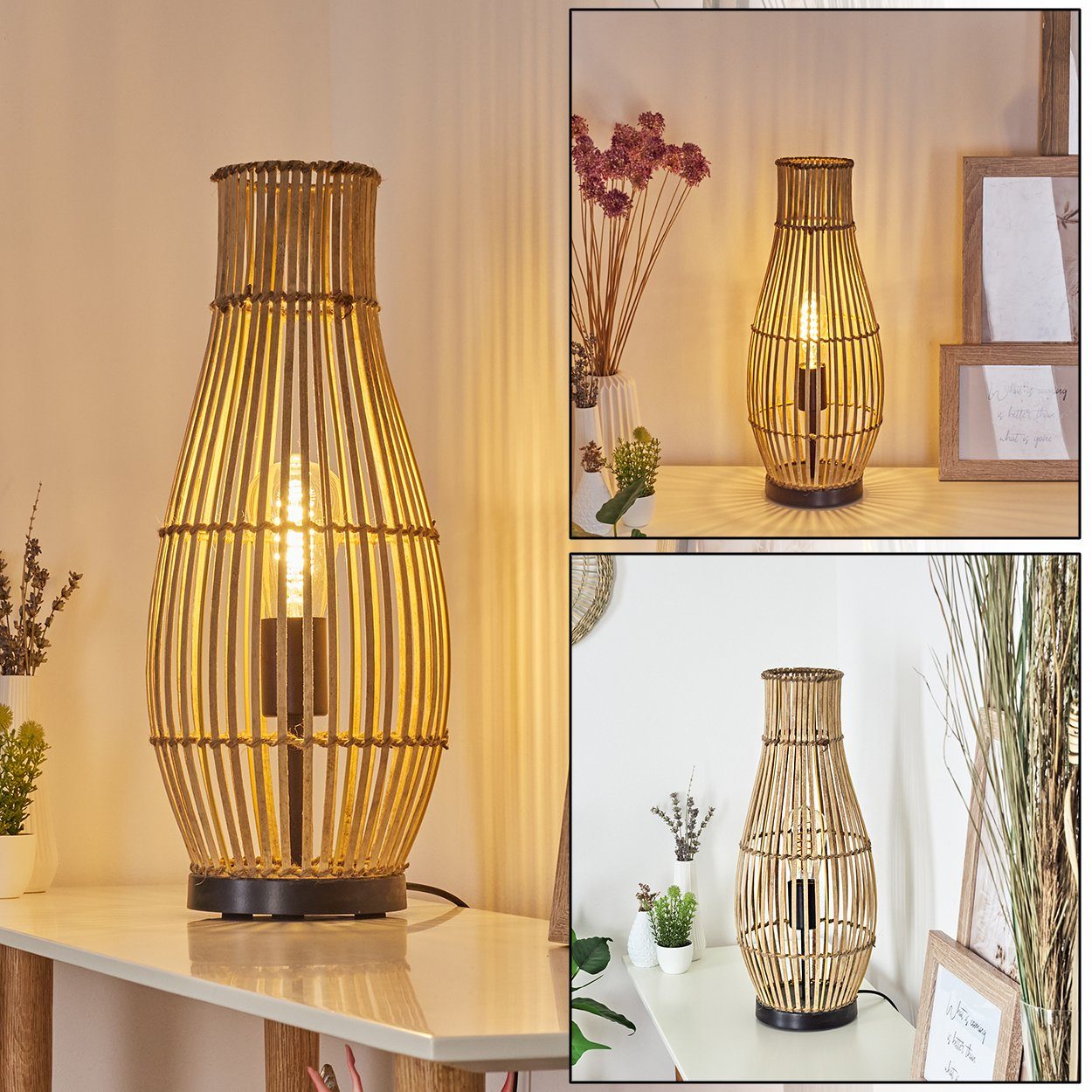 hofstein Tischleuchte »»Archi«, Tischlampe aus Bambus/Metall in Natur