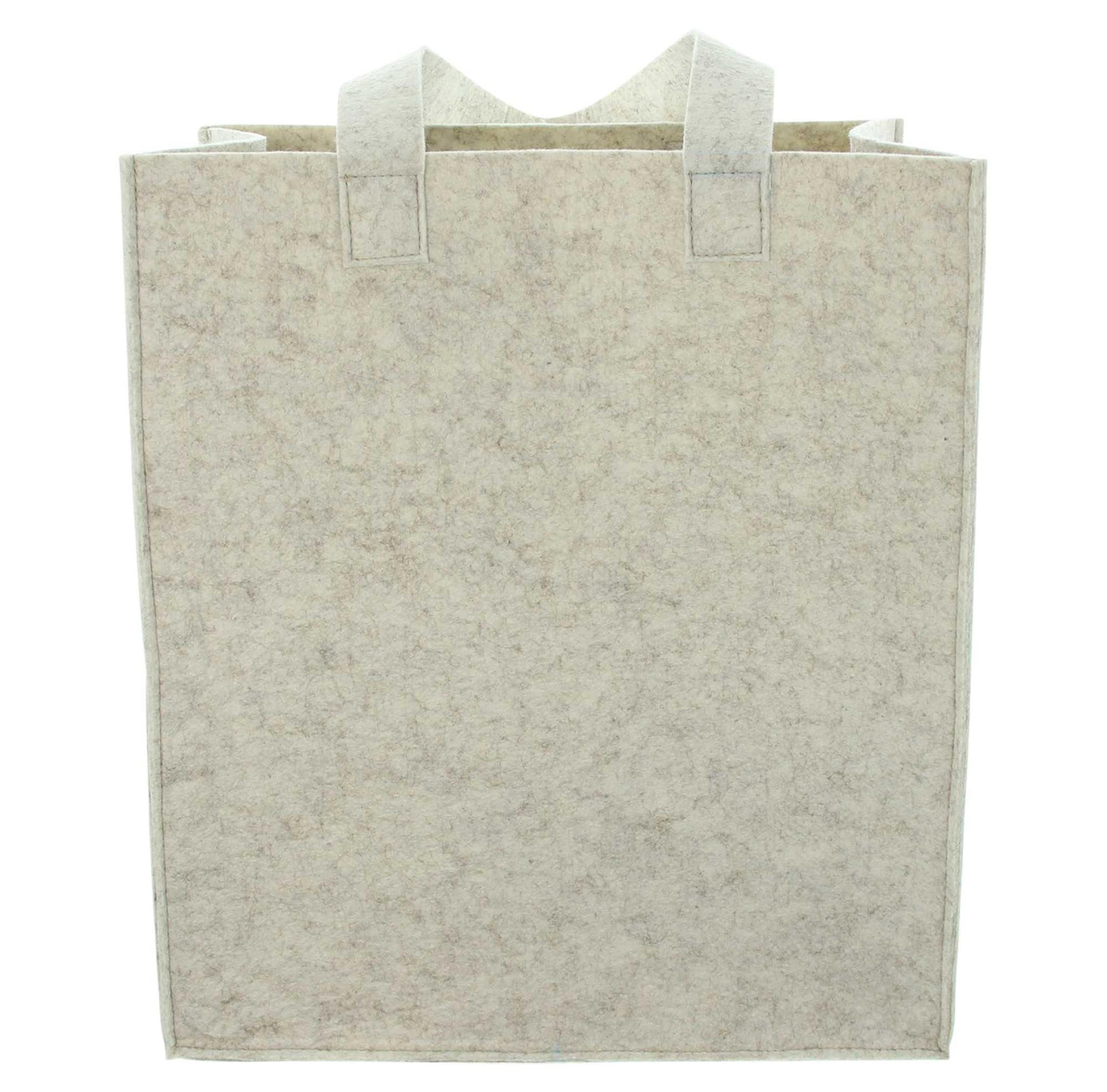 Frank Flechtwaren Tragetasche Filztasche Blätter recycelter Filz beige – Einkaufstasche