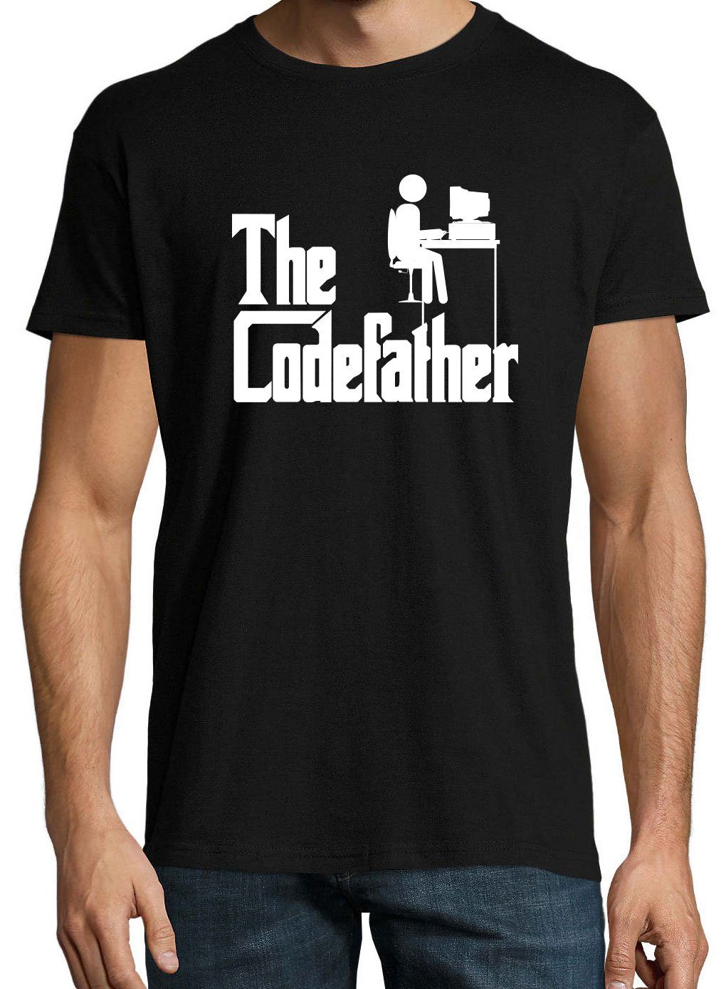 Schwarz mit lustigem Codefather Designz T-Shirt Herren T-Shirt Frontprint Youth The