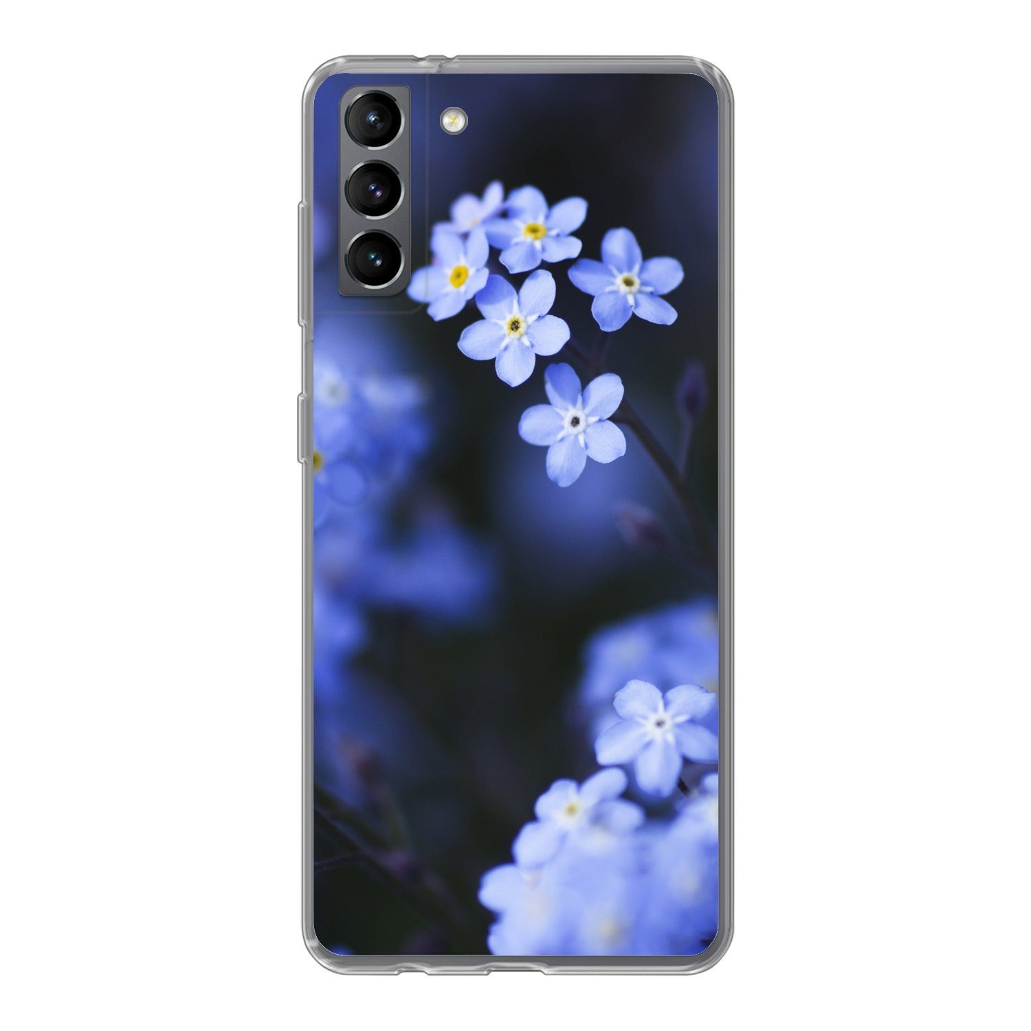 MuchoWow Handyhülle für Samsung Galaxy S21 Plus Nahaufnahme eines Vergissmeinnicht, Phone Case, Silikon, Schutzhülle Dünn