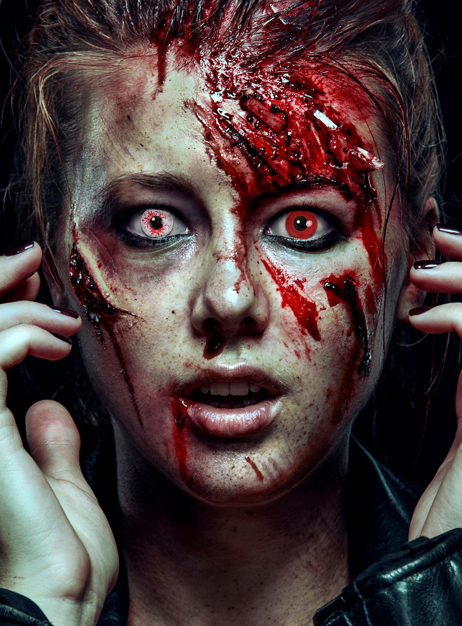 Metamorph Motivlinsen Duo - Halloween Kontaktlinsen ohne Sehstärke, Zwei Kontaktlinsen ohne Sehstärke mit unterschiedlichen Motiven