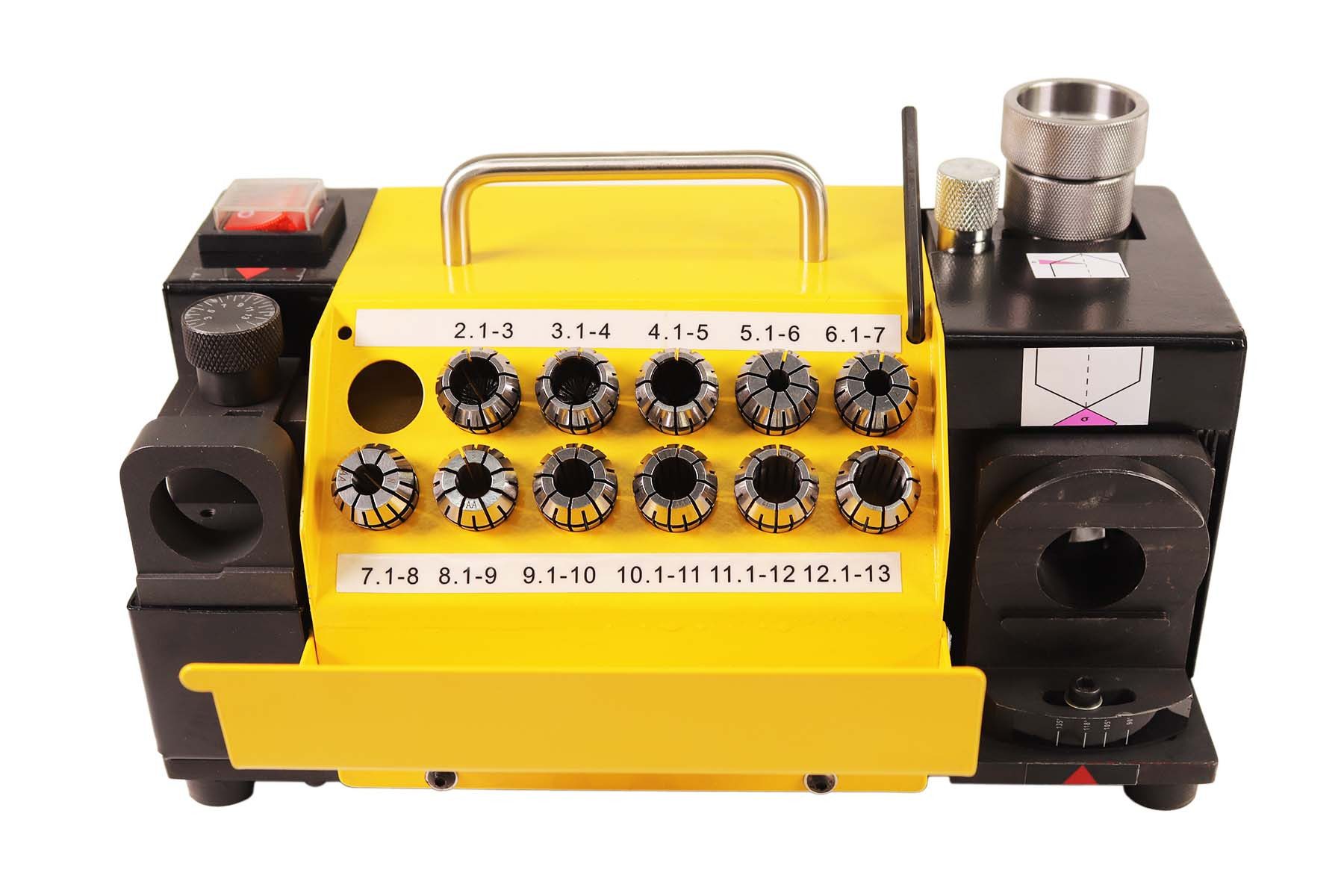 WELDINGER Bohrerschärfgerät Bohrerschleifgerät BSG2-15 pro Schleifwinkel 90-135° Bohrer 2-13 mm, für Bohrer, präzises Nachschärfen von Bohrern