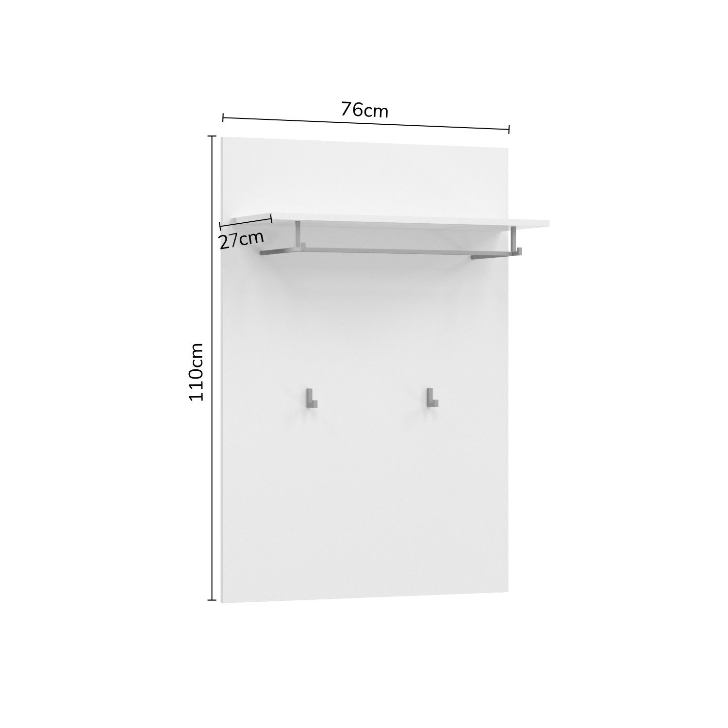 freiraum Garderobenpaneel Torino, in Weiß - 76x110x27cm (BxHxT)