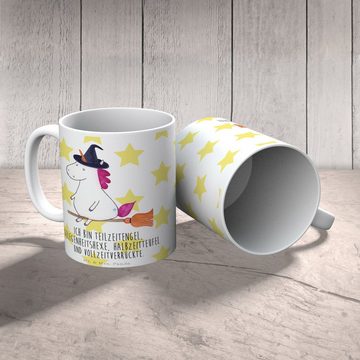 Mr. & Mrs. Panda Tasse Einhorn Hexe - Weiß - Geschenk, Kaffeetasse, Geschenk Tasse, Einhörne, Keramik, Einzigartiges Botschaft