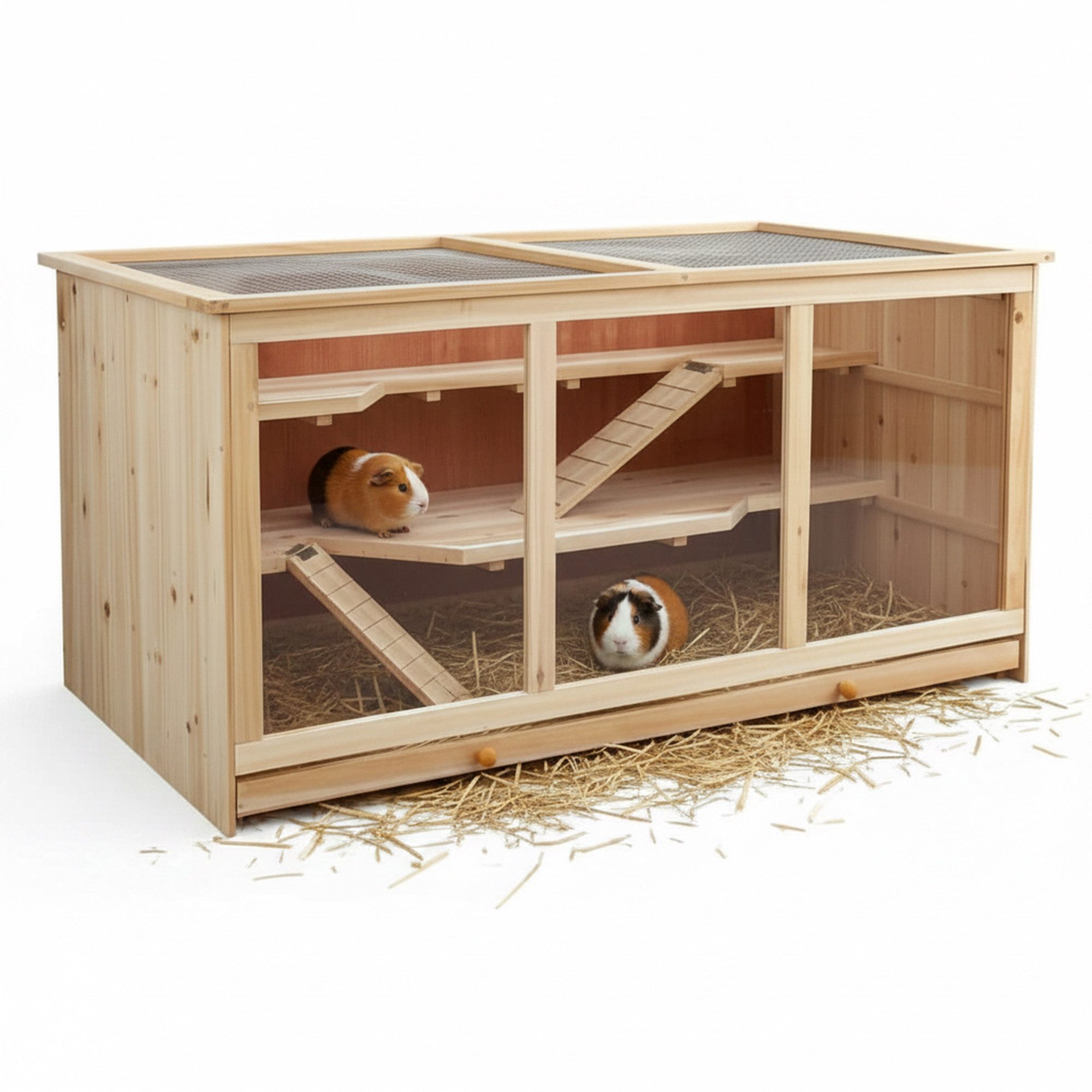 Mucola Kleintierkäfig Kleintierkäfig Nagerkäfig Hamsterkäfig Mäusekäfig Rattenkäfig Holz, drei Stockwerken
