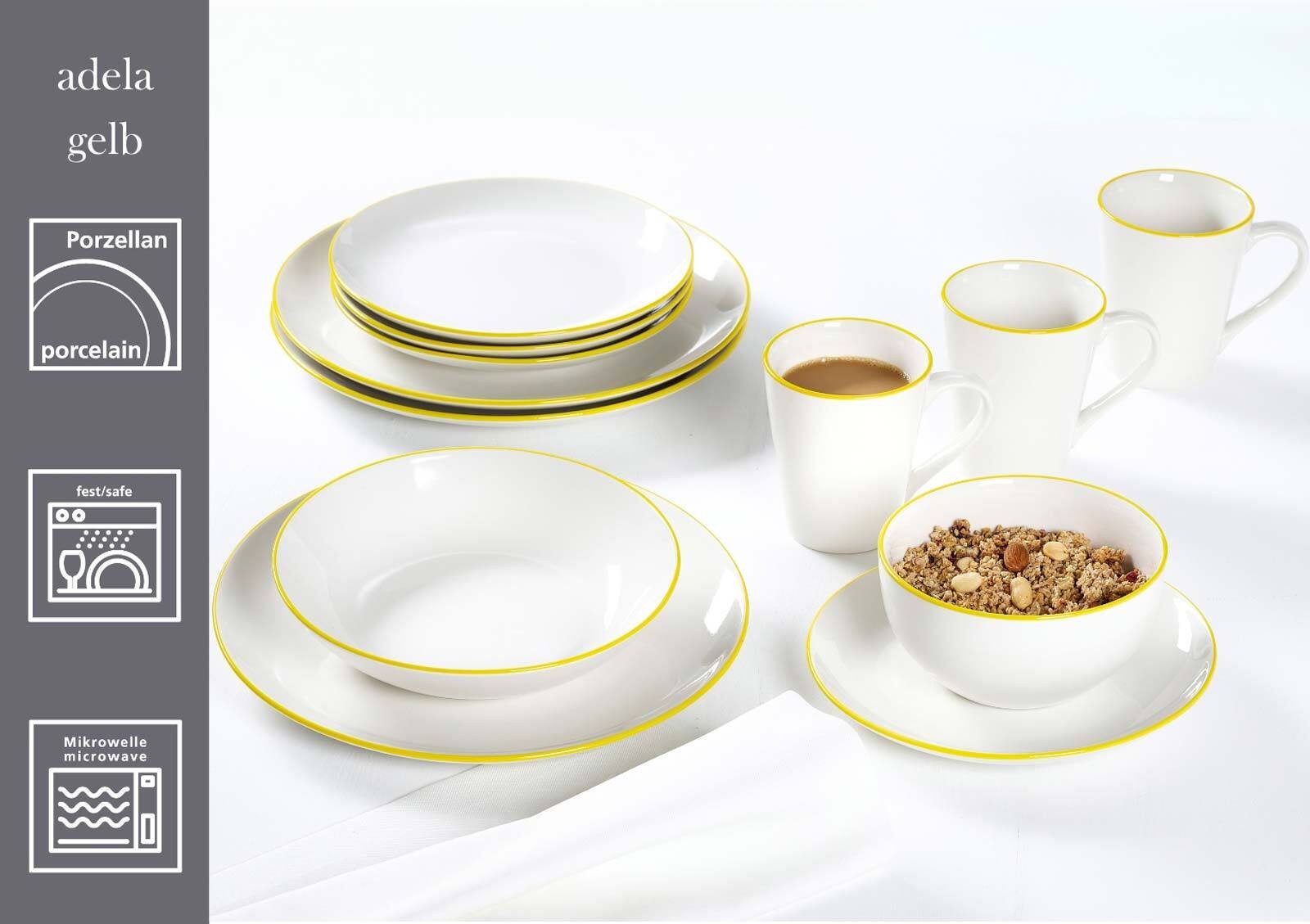 Ritzenhoff & Breker Tafelservice Adela Tafelservice 12er Set (12-tlg), 6 Personen, Porzellan