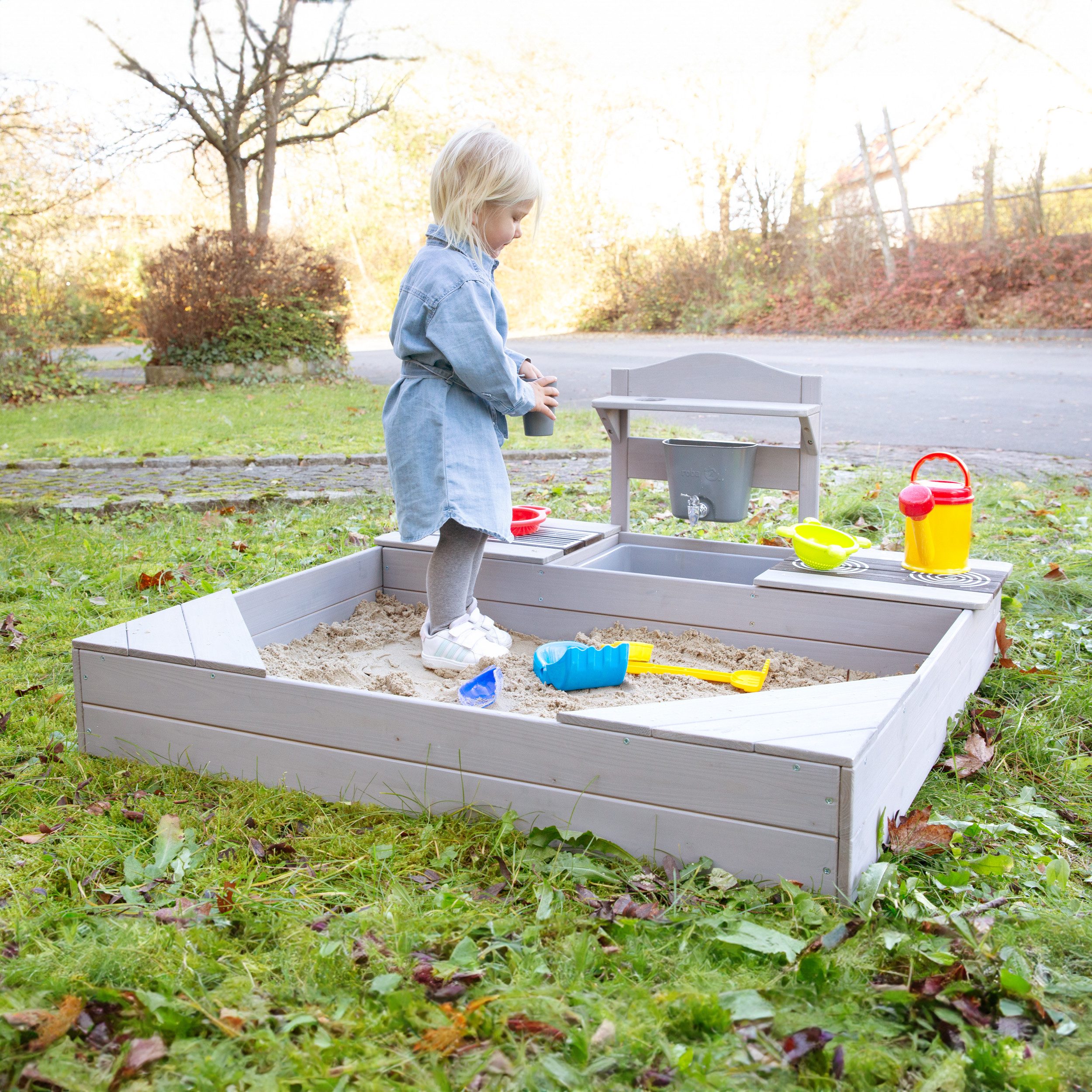 roba® Sandkasten aus Massivholz inkl. Matschküche günstig online kaufen