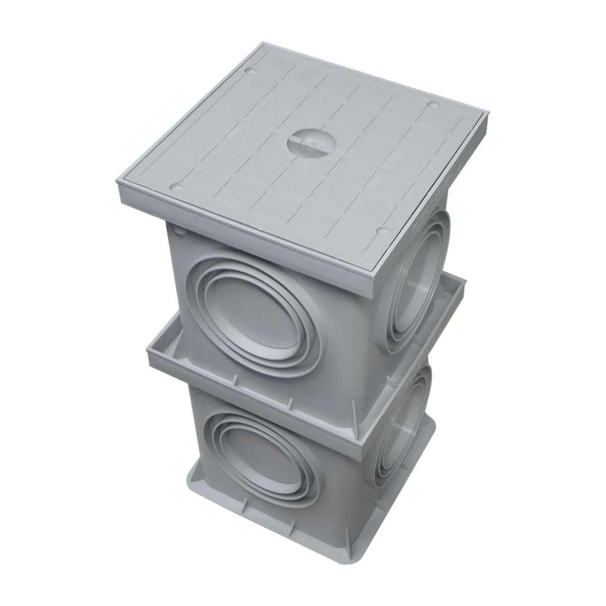 Thumbnail - Marley Deutschland GmbH Erdschacht 200x200mm Einlaufschacht + Schacht ohne Boden + Deckel + Geruchsvers., 20x20x38 cm, 4...