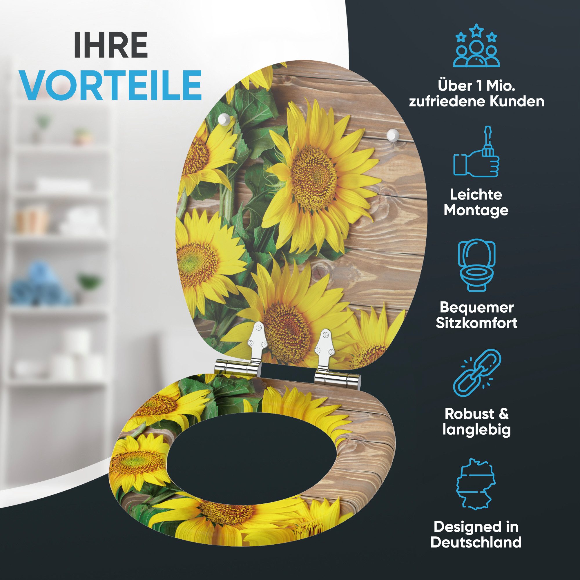 Sanilo WC-Sitz Sunflower, mit Absenkautomatik, hochwertig günstig online kaufen