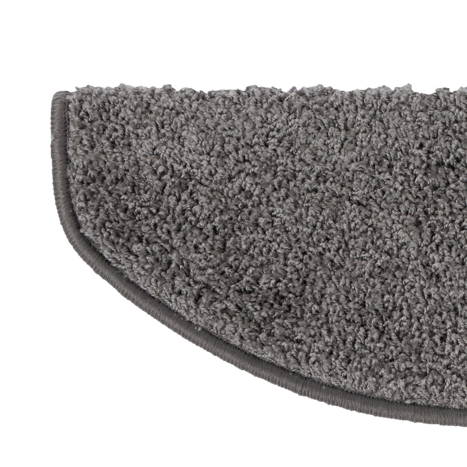 Floordirekt Stufenmatte Shaggy Barcelona mit Klebestreifen, Trittschalldämmung & Pflegeleicht, Halbrund, Höhe: 220 mm, Treppenteppich mit Anti-Rutsch-Beschichtung in Rechteckig & Halbrund