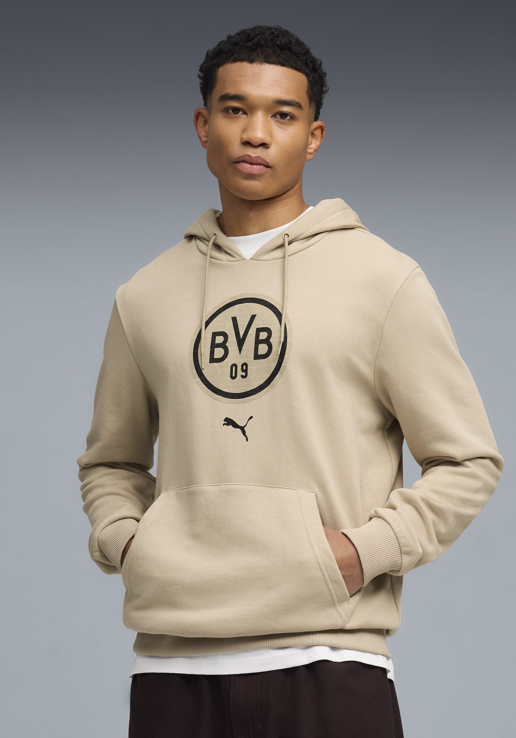PUMA Kapuzensweatshirt BVB FTBLCULTURE HOODIE sportlicher Stil, Regular Fit