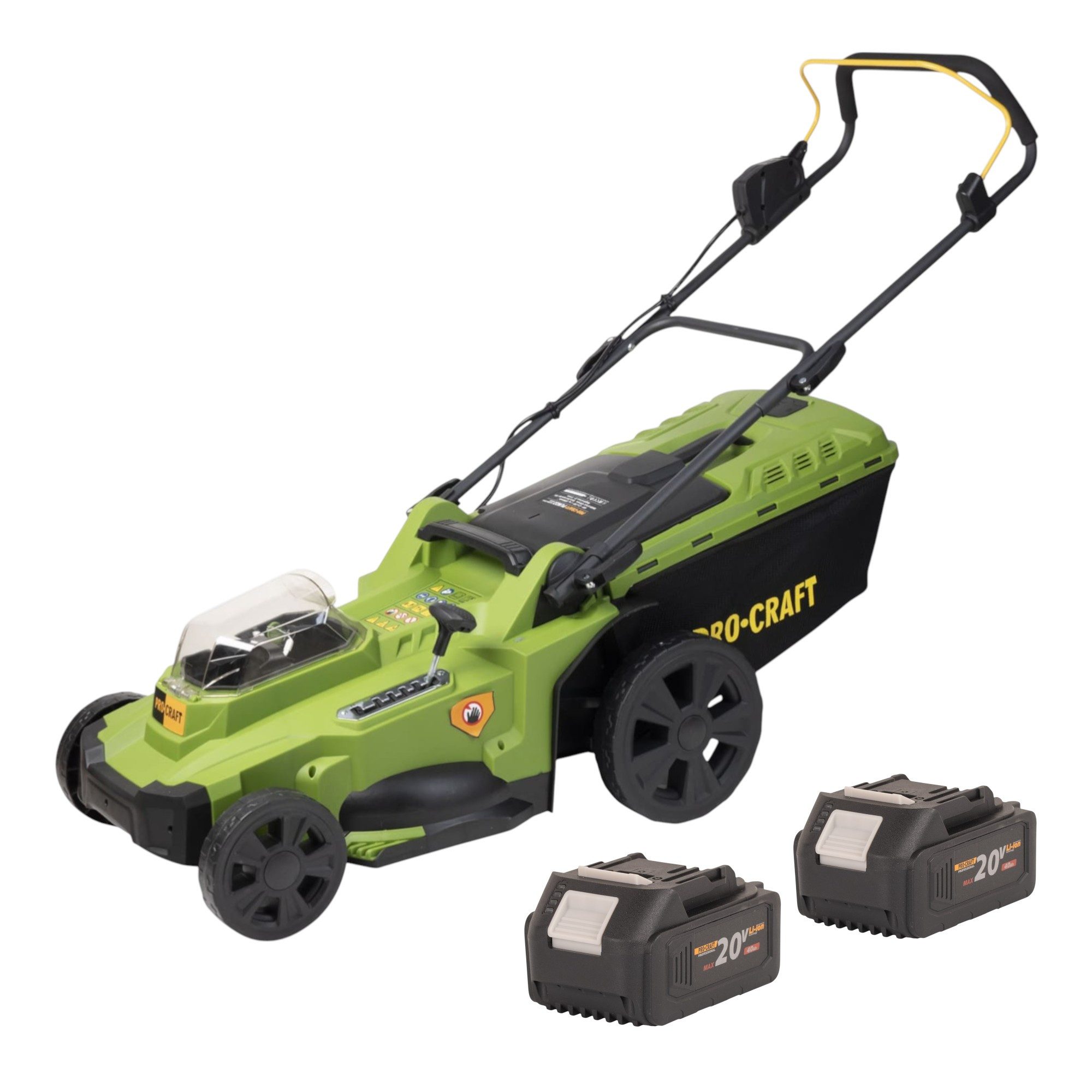 PRO CRAFT Akkurasenmäher PLM22bb Rasenmäher 40 V (2x 20 V) 430 mm + 2x Akku 4,0 Ah - ohne Lader
