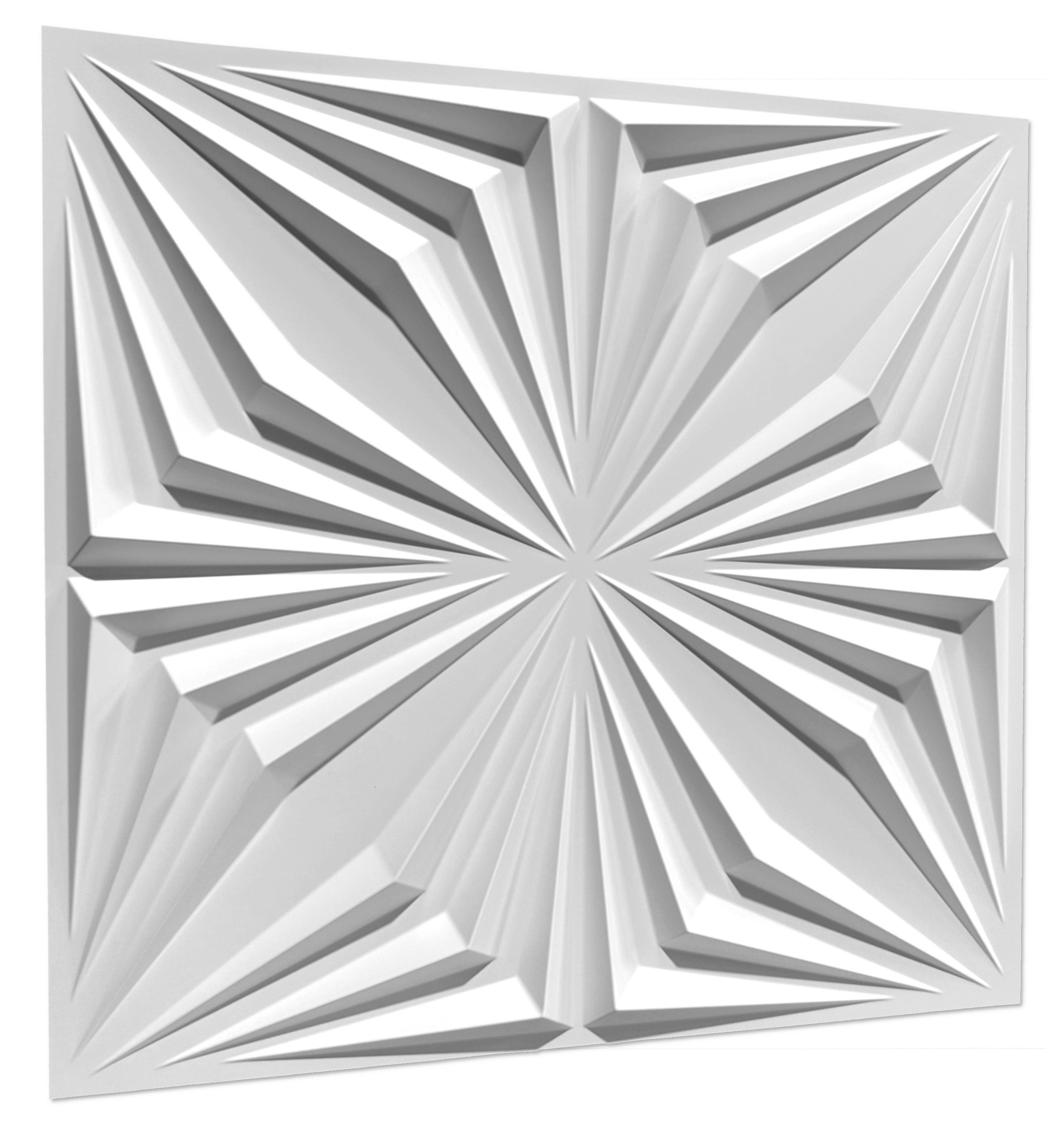 IKHEMalarka 3D Wandpaneel 3D Paneele PVC Kunststoffpaneele, BxL: 50,00x50,00 cm, 0,25 qm, (1 Stück, 3D Wandpaneele Deckenpaneele) hochwertige & harte PVC 3D Pla – Bild 3 von 5