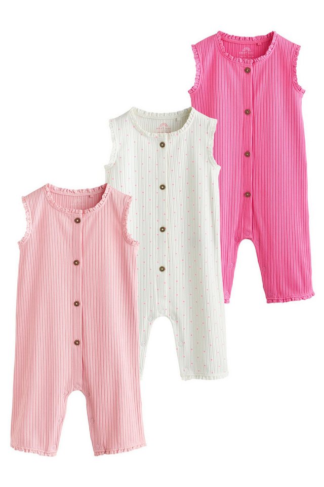 Next Strampler Strampelanzüge aus Jersey, 3er-Pack (3-tlg)