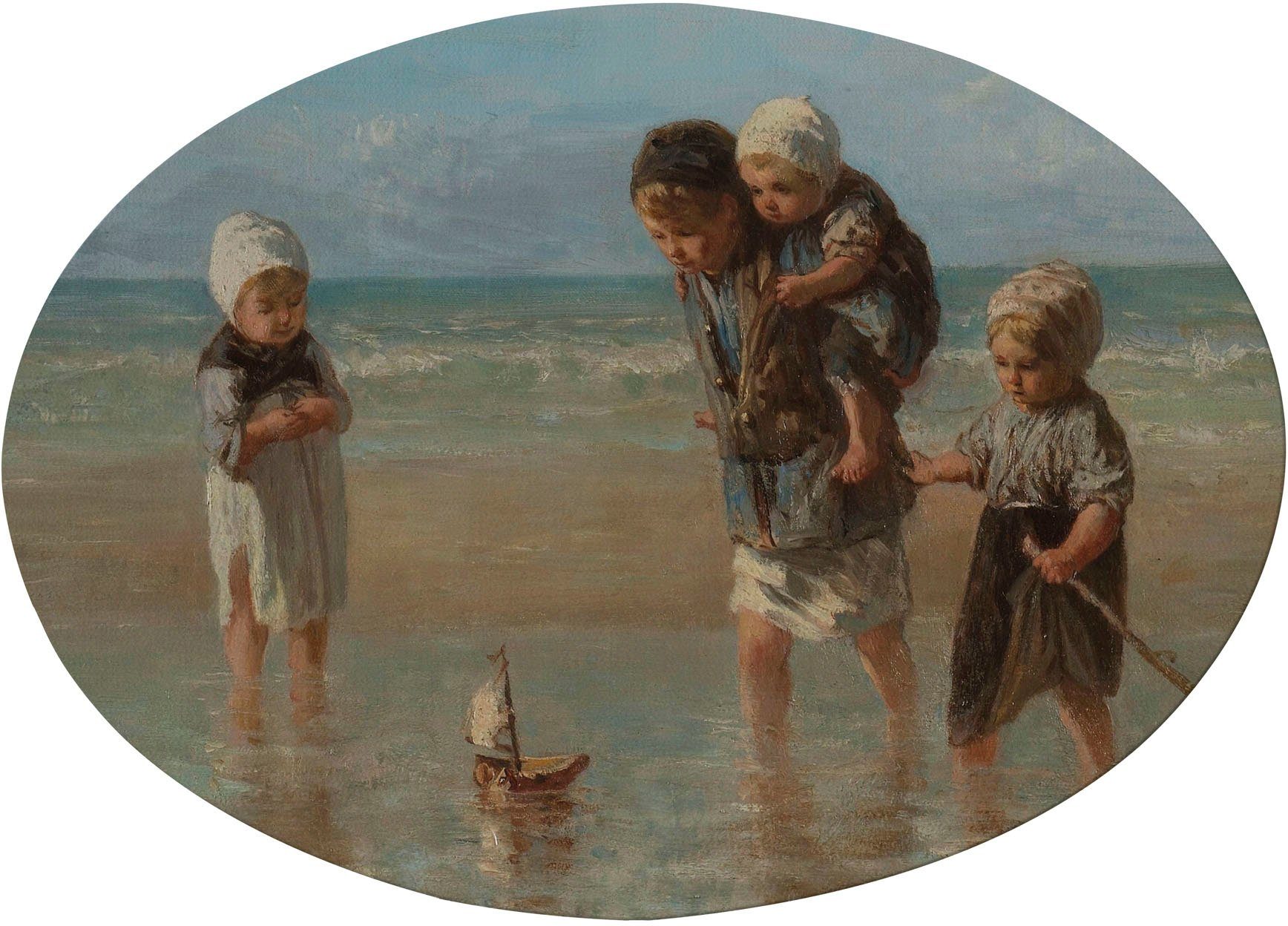 Art for the home Leinwandbild Kinder Meer (Jozef Israëls), Art, Portrait (1 St), Kinder des Meeres 50 x 70 cm