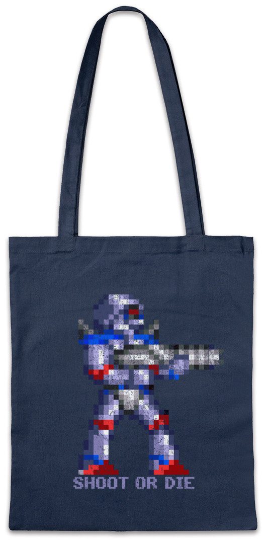 Beuteltasche Shoot Or Die Stofftasche Turrican Game Sprite Amiga Figur Robot Spiel