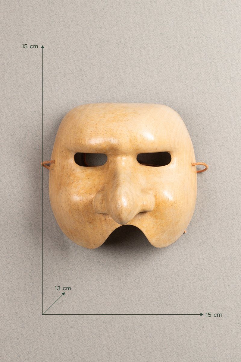 Rikmani Wanddekoobjekt Wanddekoration Maske Wandskulpturen - handgearbeitete Wand Vollholz Holzmaske Deko aus