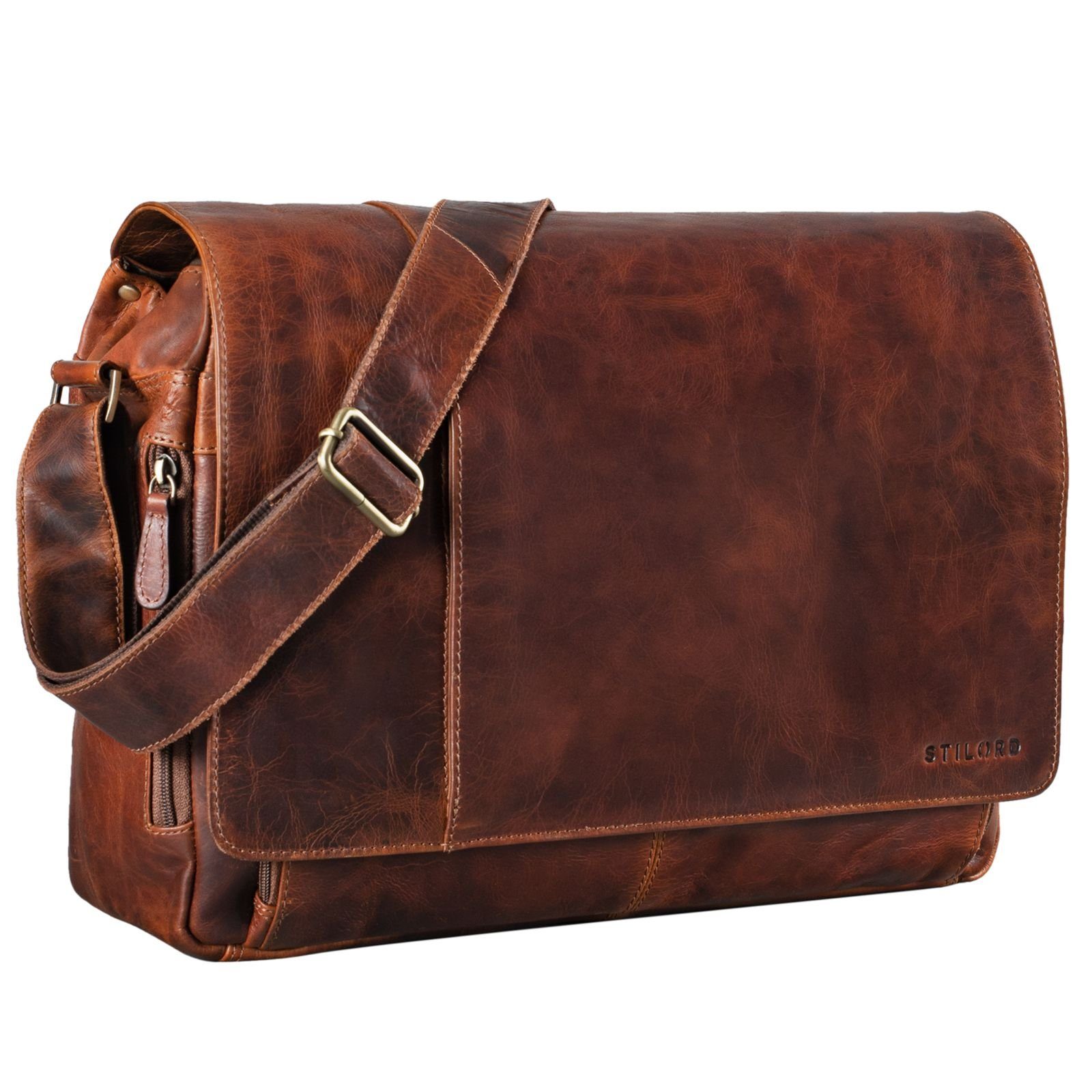 STILORD Laptoptasche "Elias" Echtleder Herren Umhängetasche günstig online kaufen