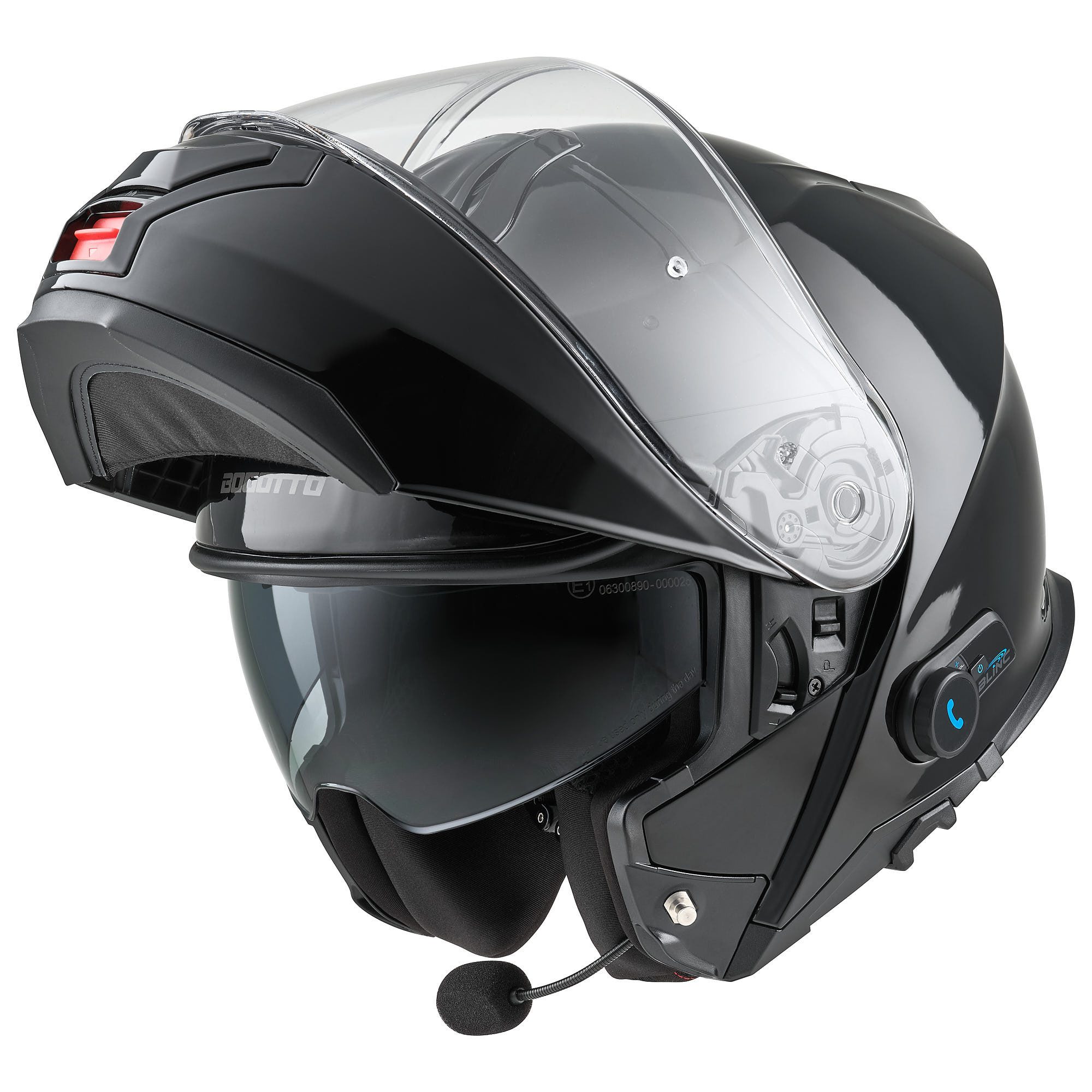 Bogotto Motorradhelm H272 Bluetooth Klapphelm, Integriertes Kommunikationssystem,geeignet Für Brillenträger,vorb
