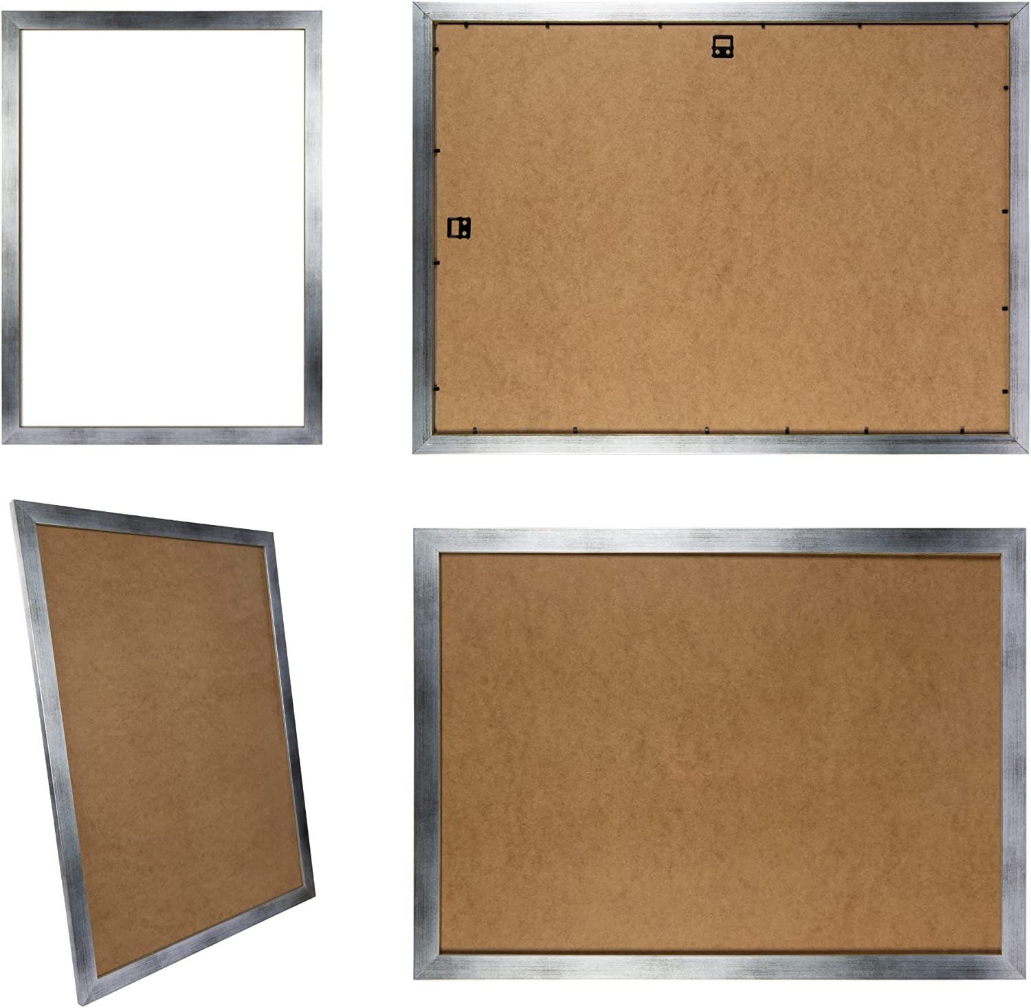 Clamaro Bilderrahmen Silber Gebürstet Collage nach Maß M3016, Holz – Bild 2 von 5