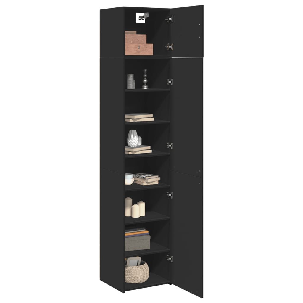 vidaXL Sideboard Hochschrank Schmal Schwarz 45x42,5x225 günstig online kaufen