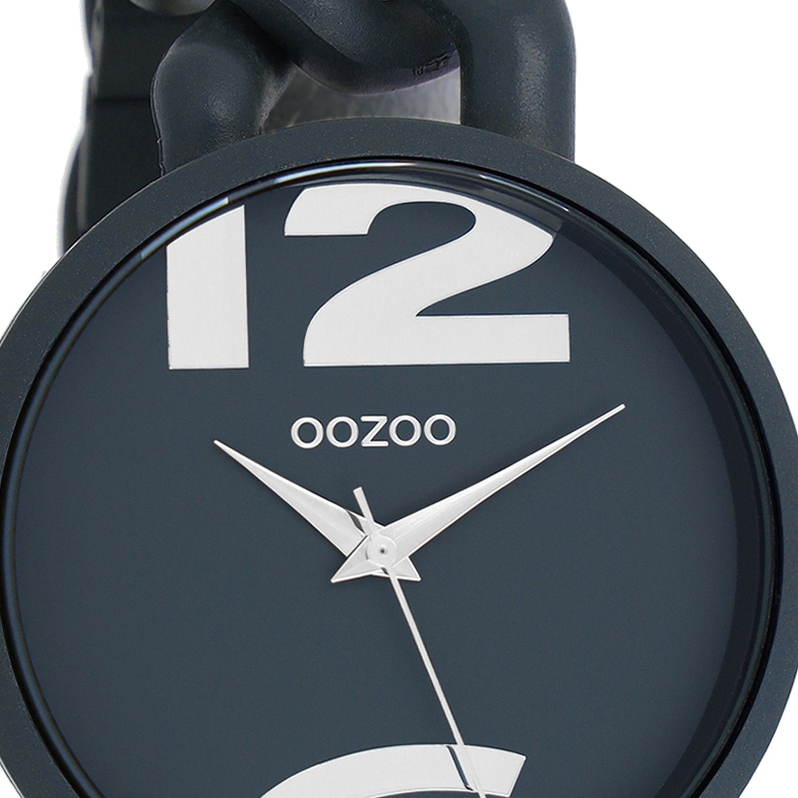 Armbanduhr Analog, Quarzuhr Oozoo Damen Fashion-Style OOZOO (ca. Timepieces Kunststoffarmband, groß rund, Damenuhr 40mm)