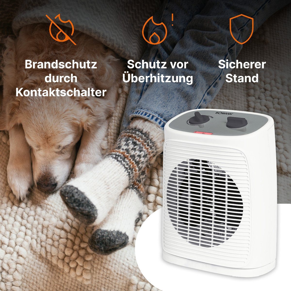 BOMANN inkl. Heizlüfter HL 6064 Ventilatorfunktion, Heizlüfter CB, oszillierend