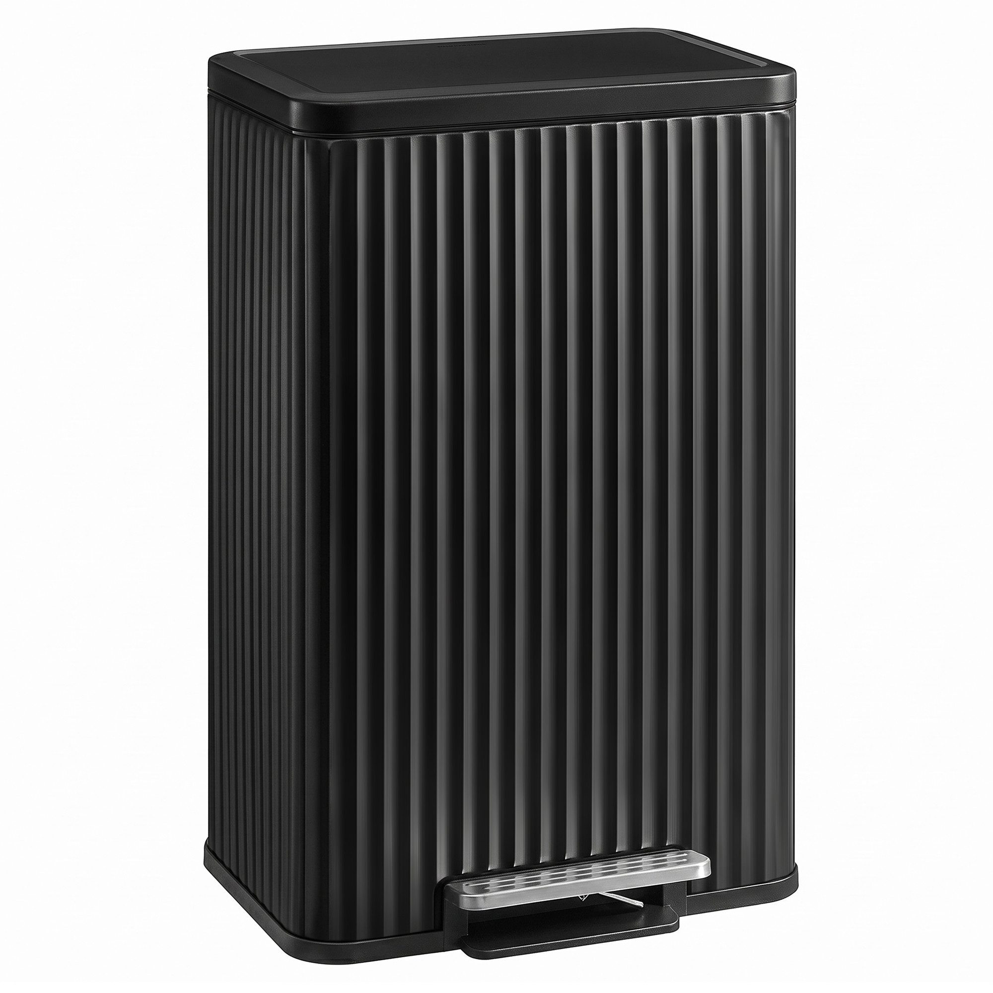 SONGMICS Mülleimer Mülleimer aus Stahl, Softclose, 50 LiterAbfalleimer für Küche