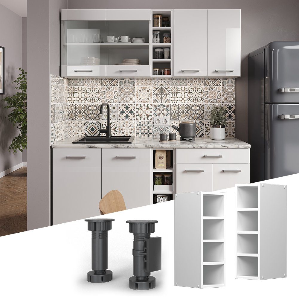 Vicco Hängeschrank R-Line, Weiß/Weiß, 20 cm günstig online kaufen