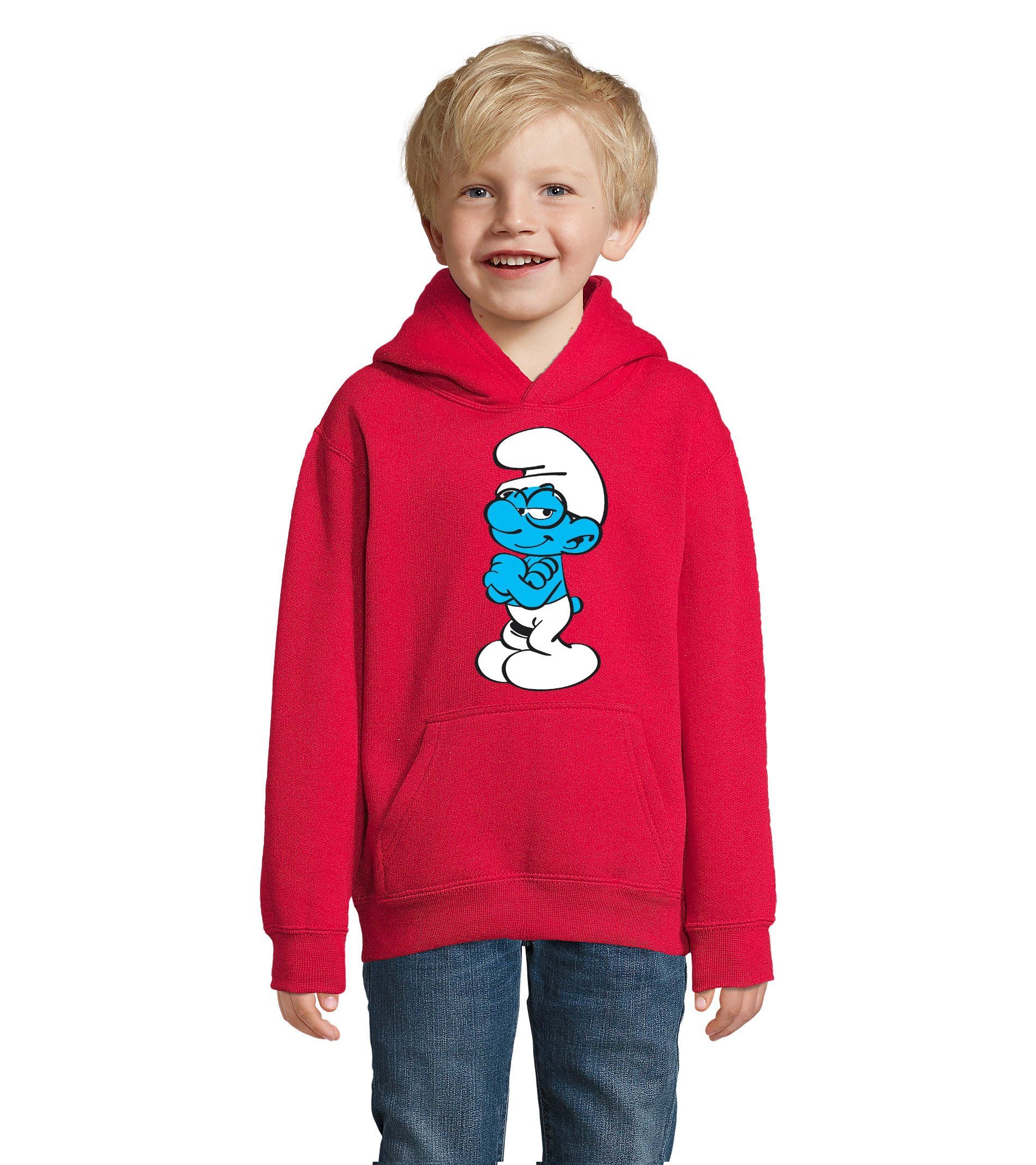 Sport Sweater Blondie & Brownie Hoodie Kinder Jungen & MädchenSchlaubi Schlumpf Schlümpfe Logo Print mit Kapuze