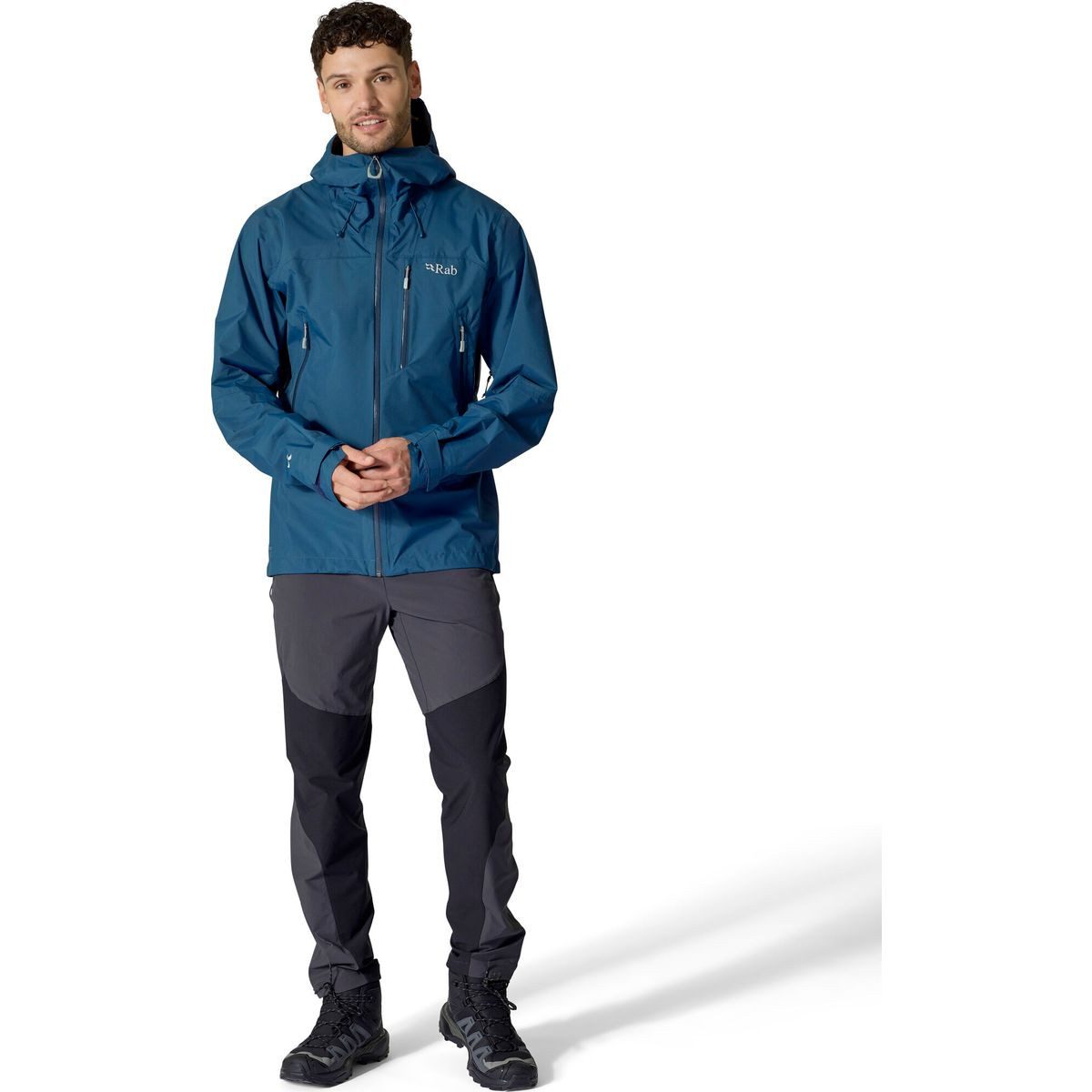 Rab Daunenjacke Downpour Mountain Jacket Herren-Wanderjacke mit 20.000 mm Wassersäule, verstellbarer Kapuze
