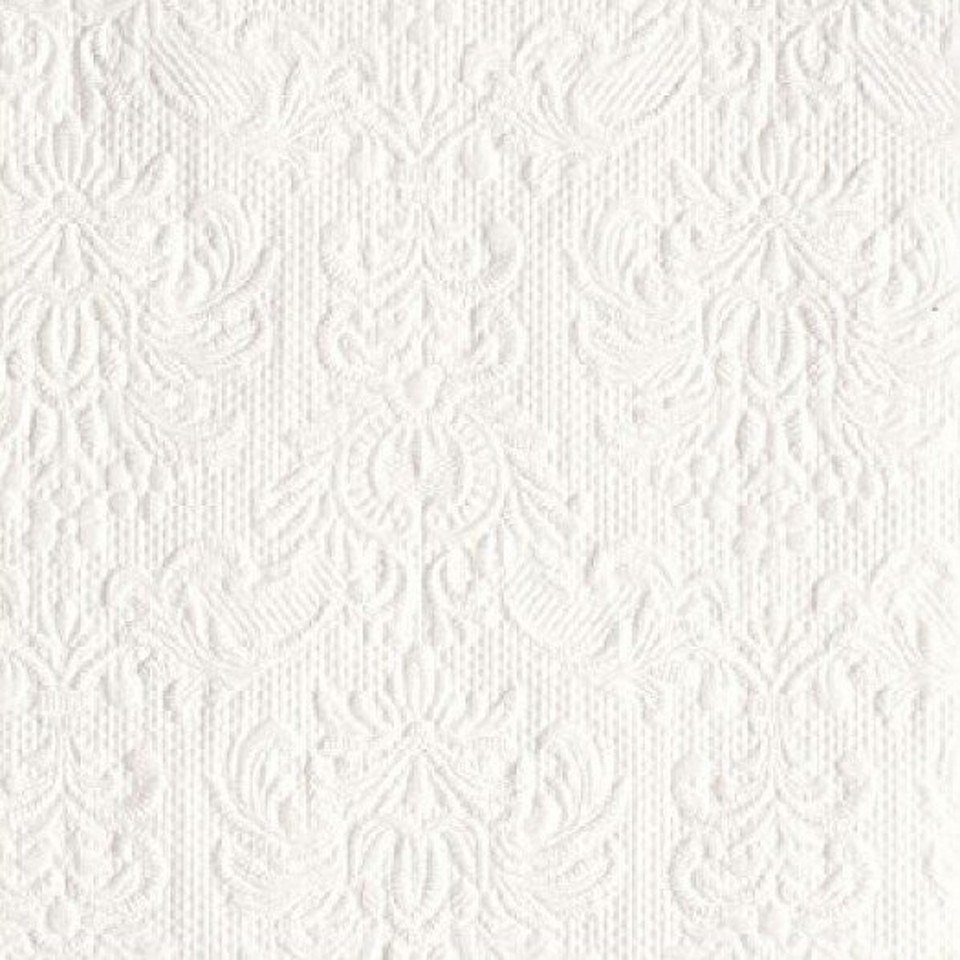 Ambiente Luxury Paper Products Papierserviette 15 Stück Cocktail Servietten ca. 25x25cm - Eleganz Weiß - geprägt