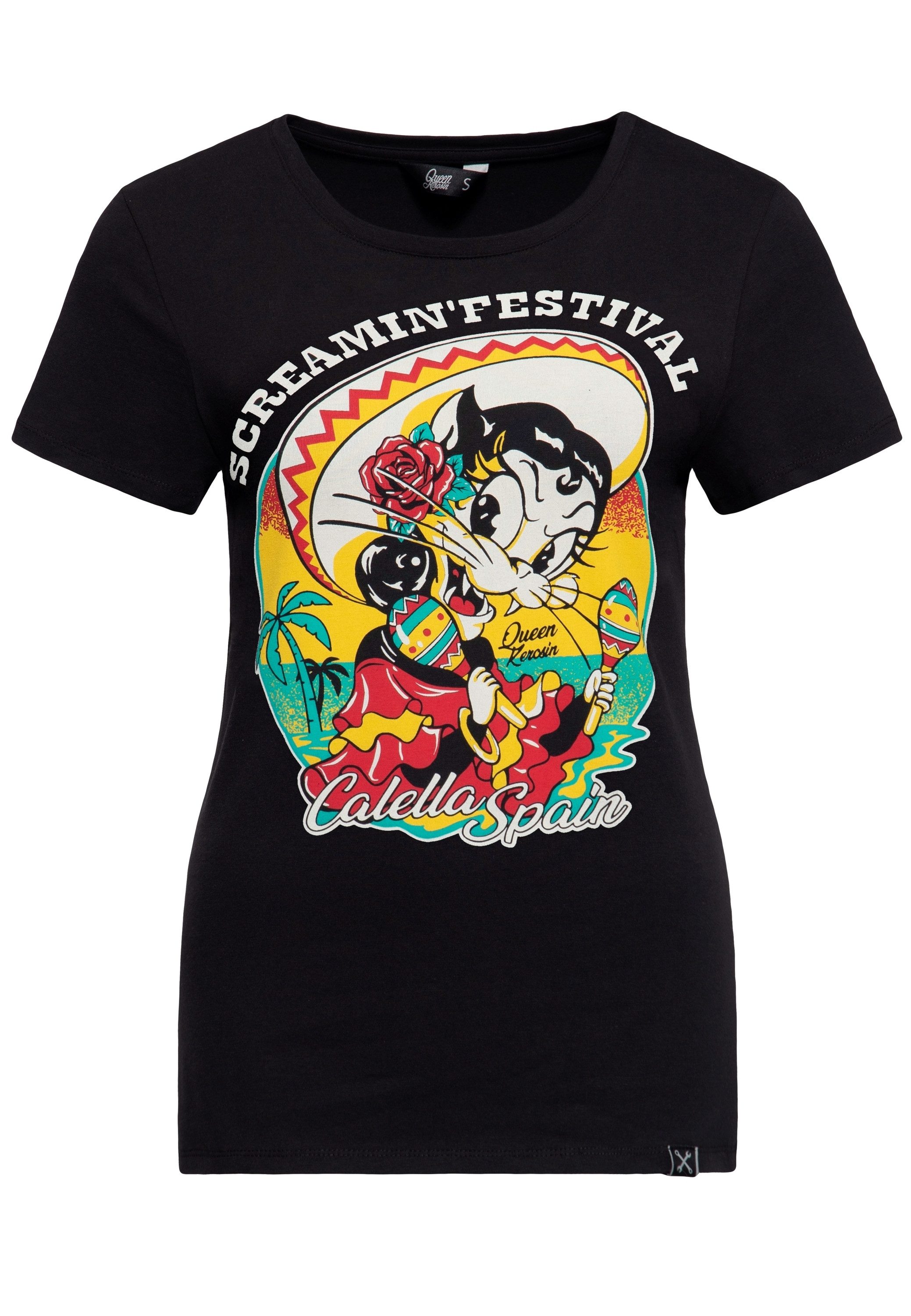 QueenKerosin Print-Shirt Screamin' - 50s Rock günstig online kaufen