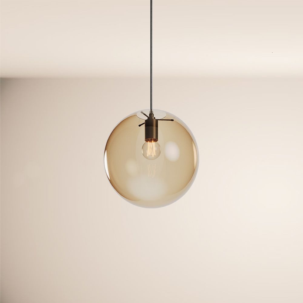 s.luce Pendelleuchte Hängeleuchte Orb Glaskugel Schwarz, günstig online kaufen