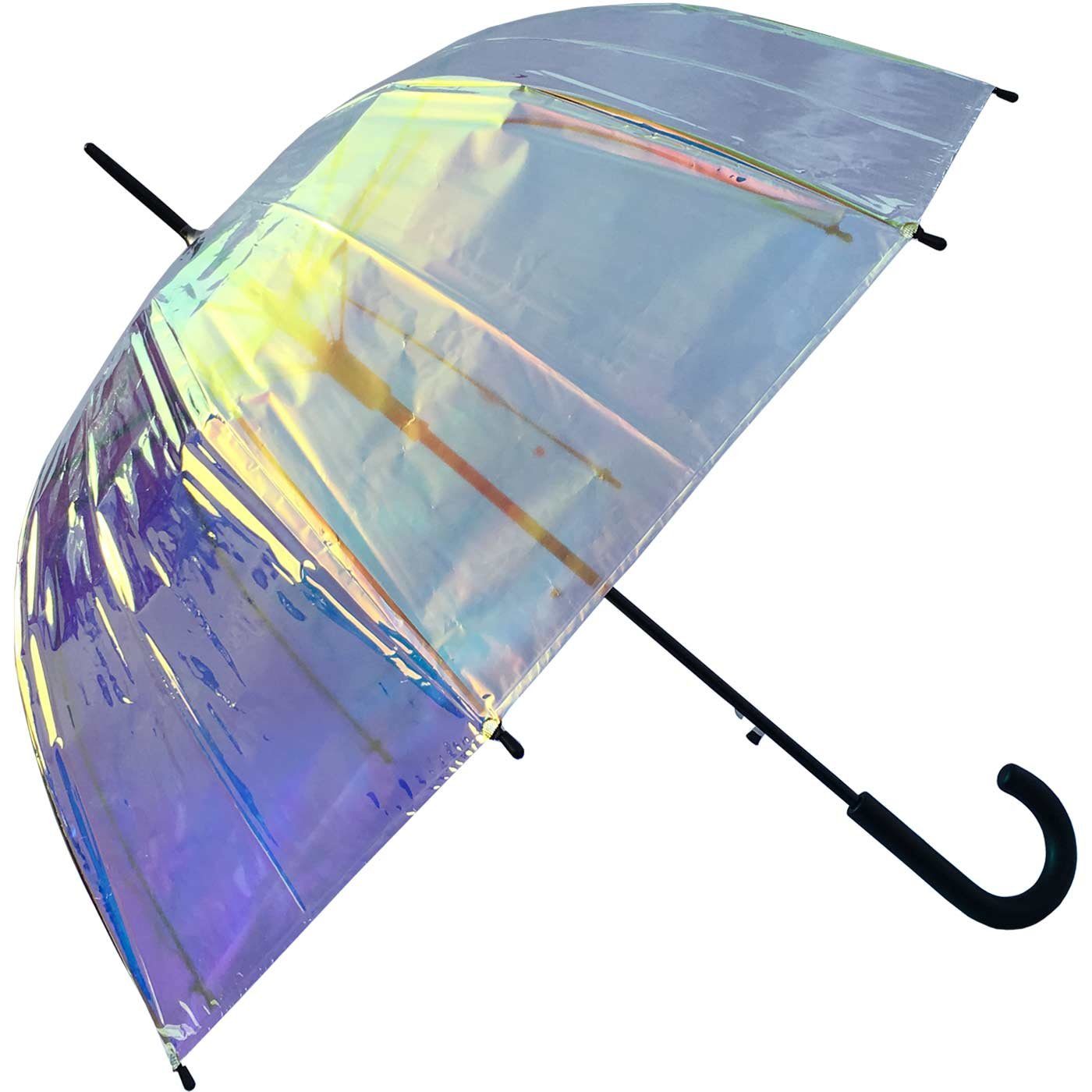 HAPPY RAIN Stockregenschirm Glockenschirm Shiny mit Automatik transparent, günstig online kaufen