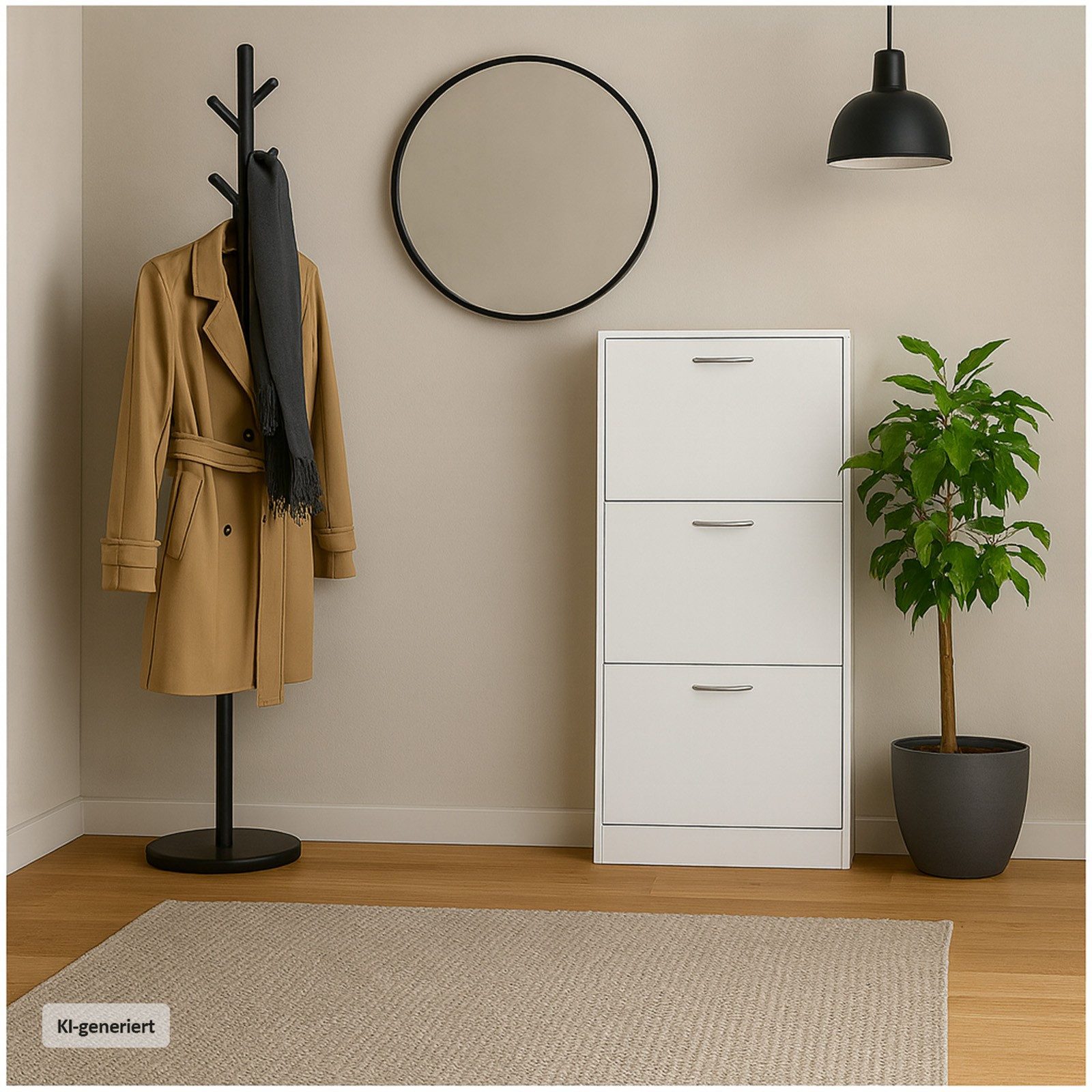 HTI-Living Schuhkipper Schuhschrank Thekla Weiß (Stück, 1 St., 1 Schuhschrank), Schuhkipper mit 3 Fächern