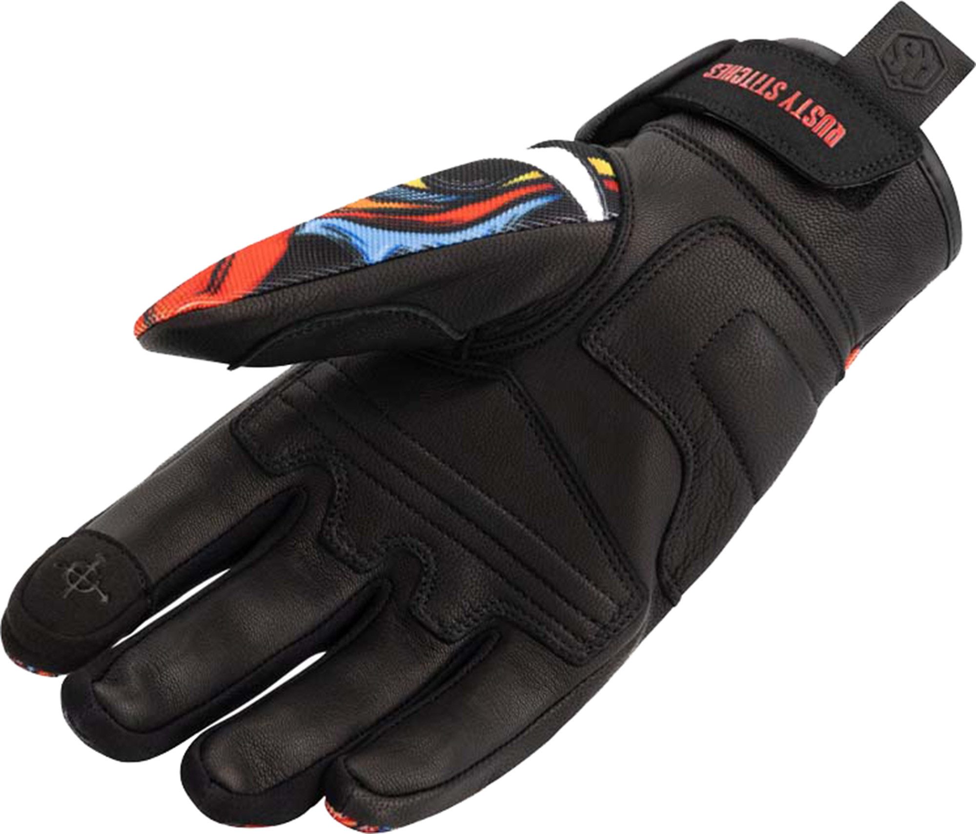 Rusty Stitches Motorradhandschuhe Clyde V3 Motorrad Handschuhe kurze Stulpe,Touchscreenbedienung möglich