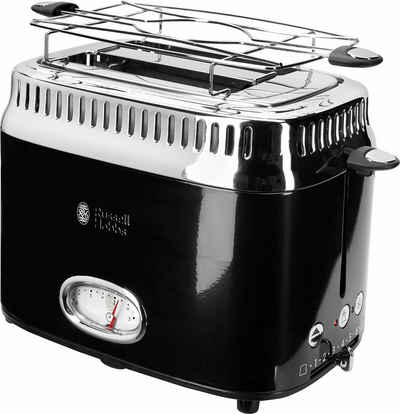 RUSSELL HOBBS Toaster 21681-56, 2 kurze Schlitze, 1300 W, Retro Classic Noir