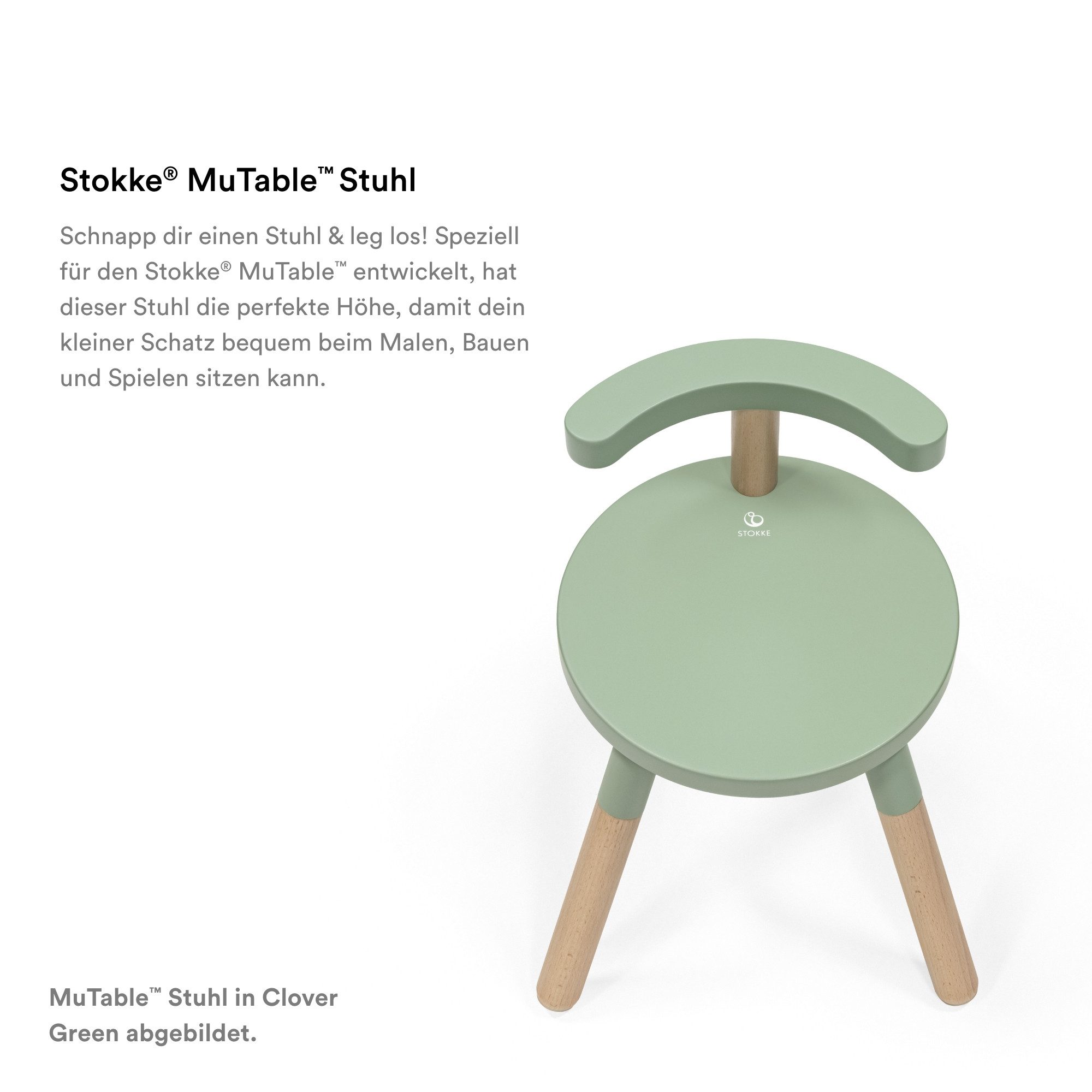 Stokke Kindersitzgruppe MuTable™ Stuhl V2, Kinderstuhl mit flexibler Sitzhöhe, Mit dem Stokke® MuTable™ Spieltisch kompatibel​