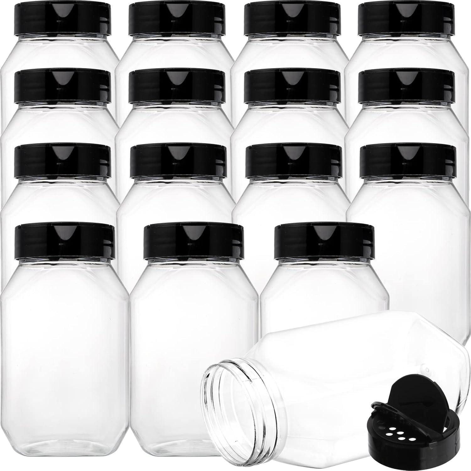 LuxusKollektion Gewürzbehälter 16er Pack große Gewürzgläser mit Klappdeckel, 500ml Kunststoff