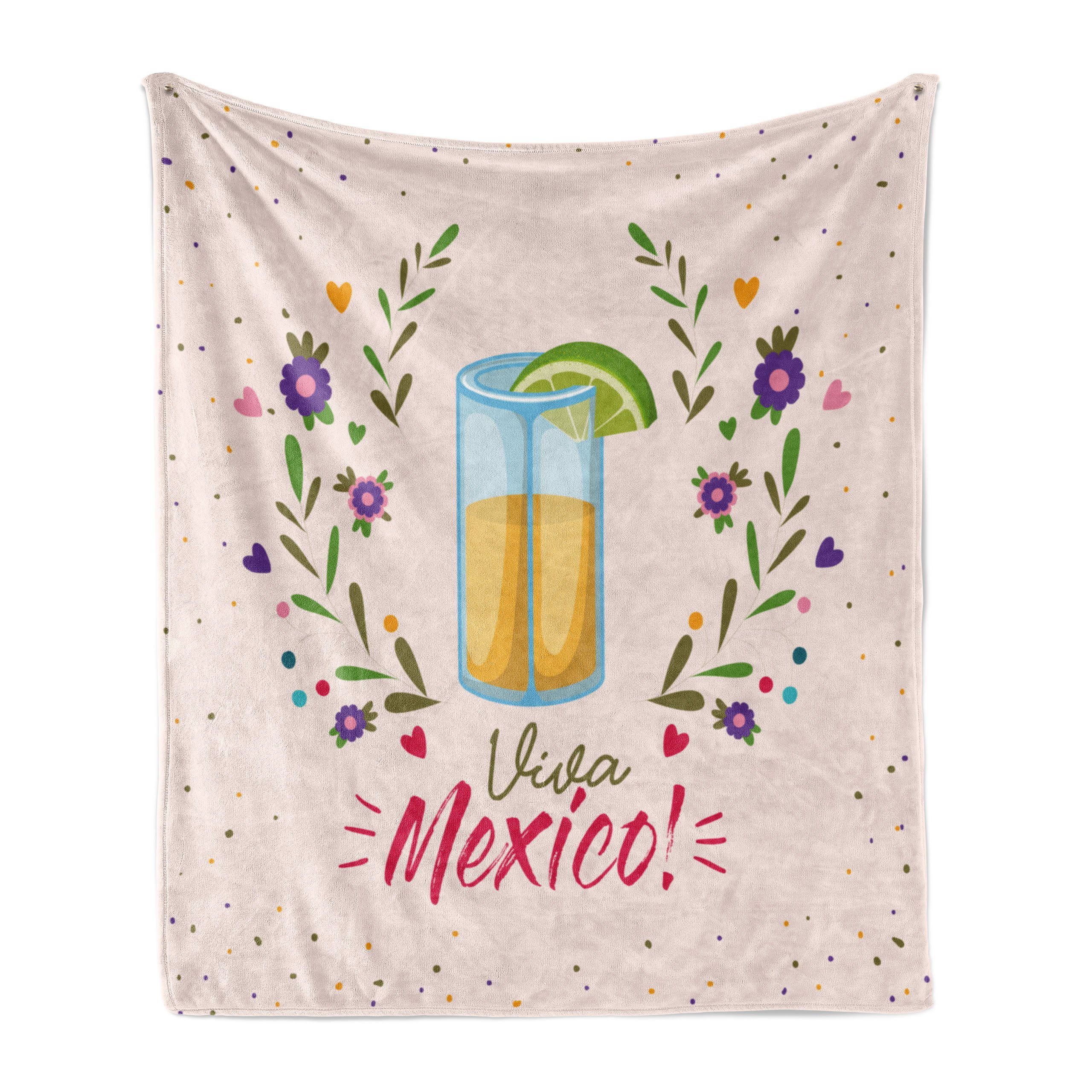Wohndecke Gemütlicher Plüsch für den Innen- und Außenbereich, Abakuhaus, Tequila Floral Viva Mexico